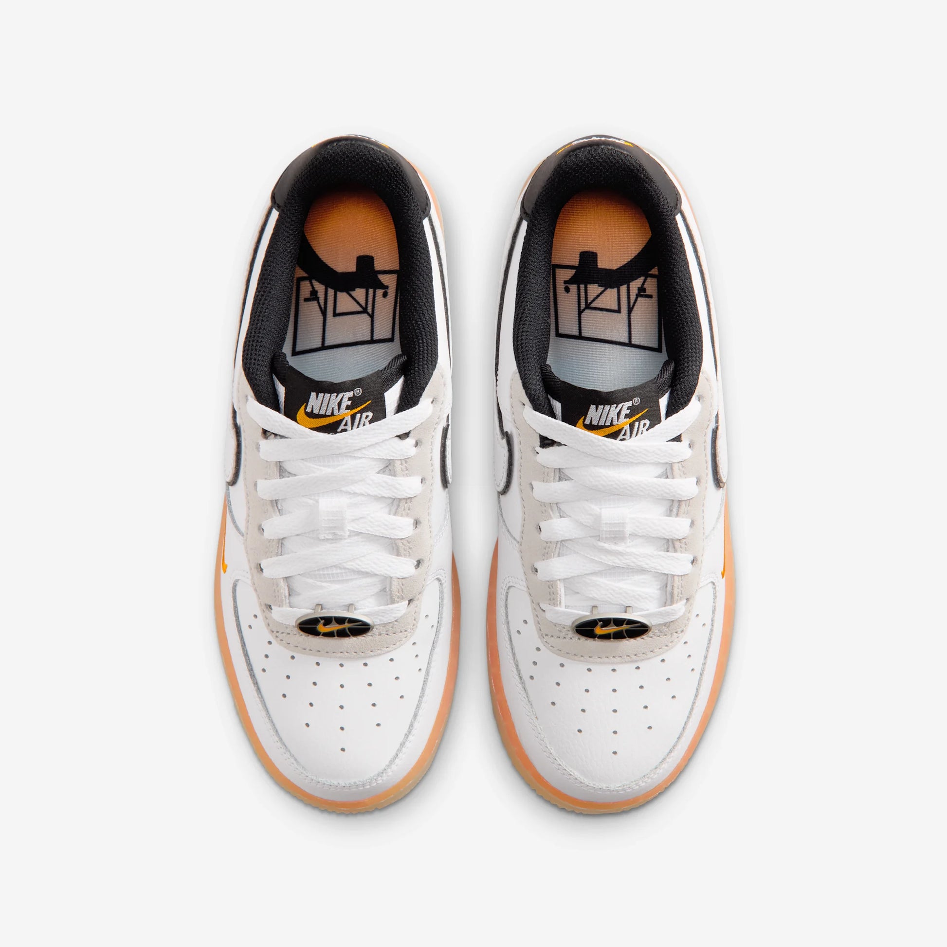 Nike Air Force 1 Low White Black Orange Peel (GS)