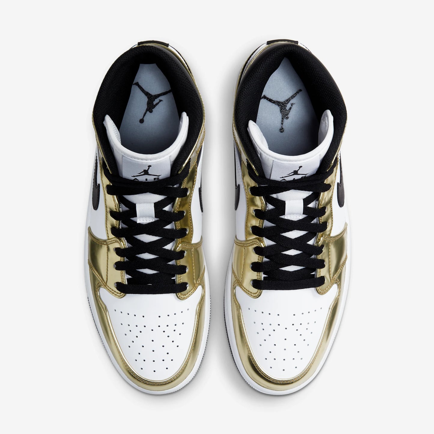 Jordan 1 Mid Metallic Gold Black White