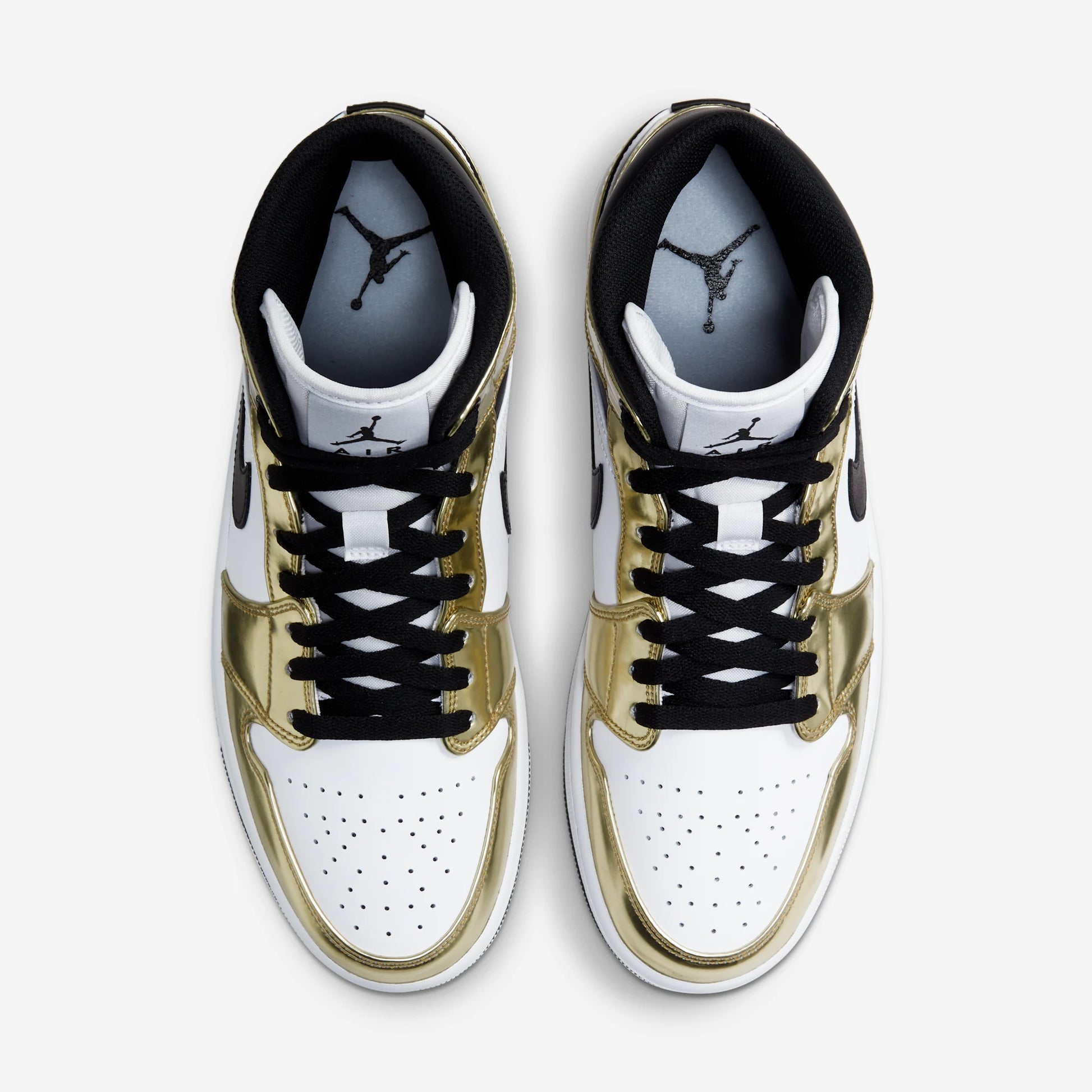 Jordan 1 Mid Metallic Gold Black White