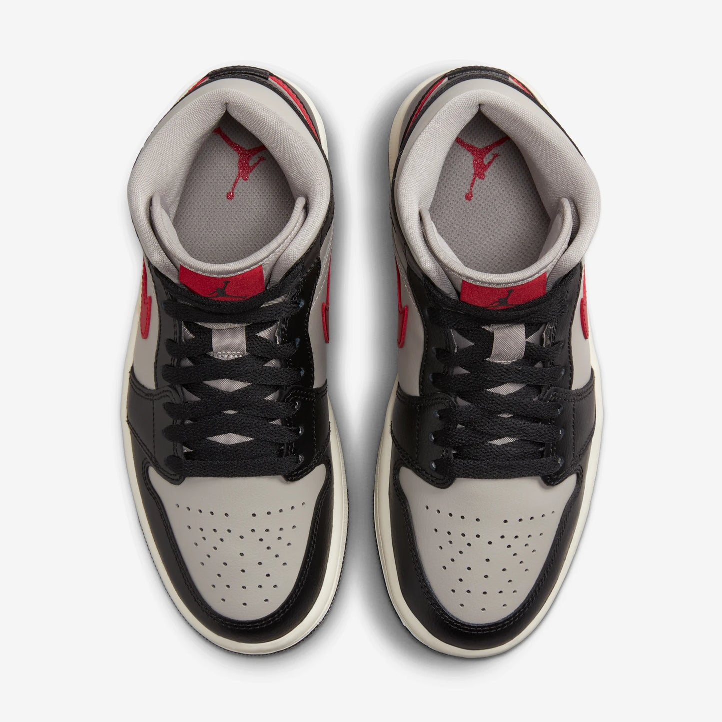 Jordan 1 Mid Black College Grey Gym Red (Women's)