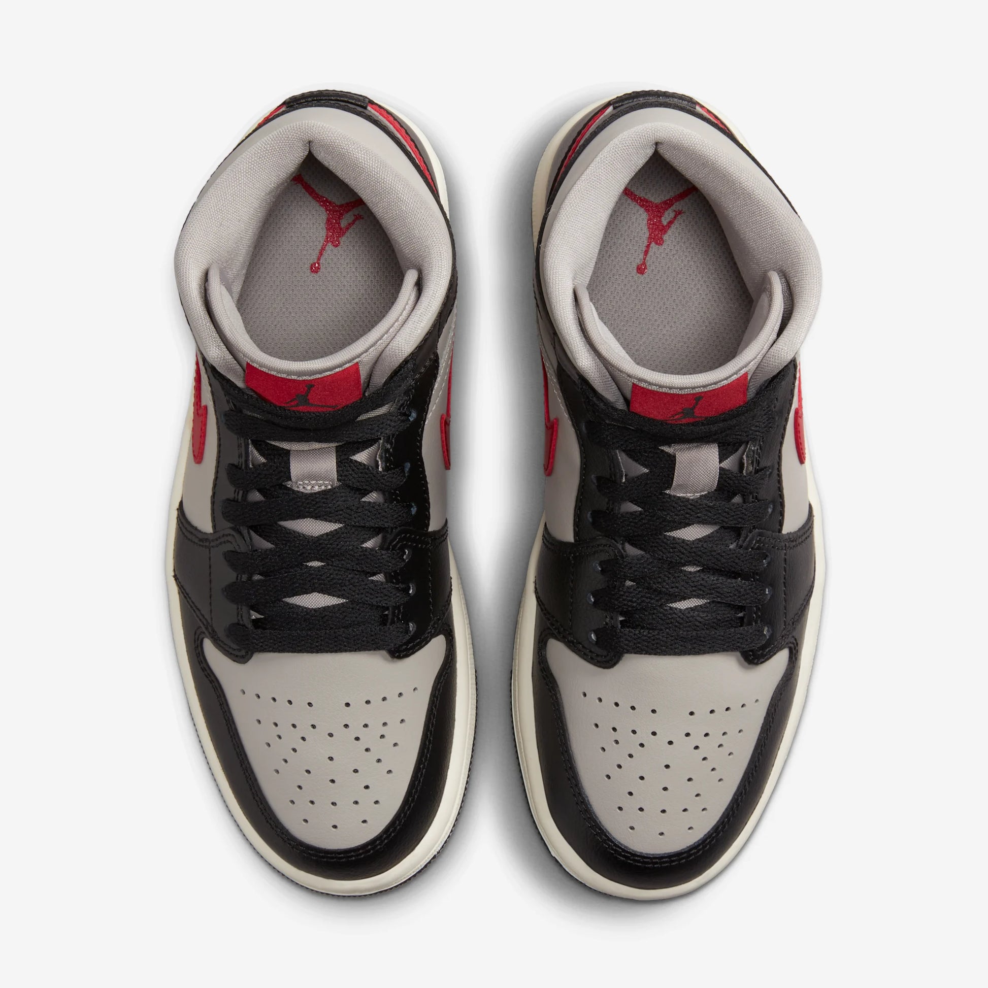 Jordan 1 Mid Black College Grey Gym Red (Women's)