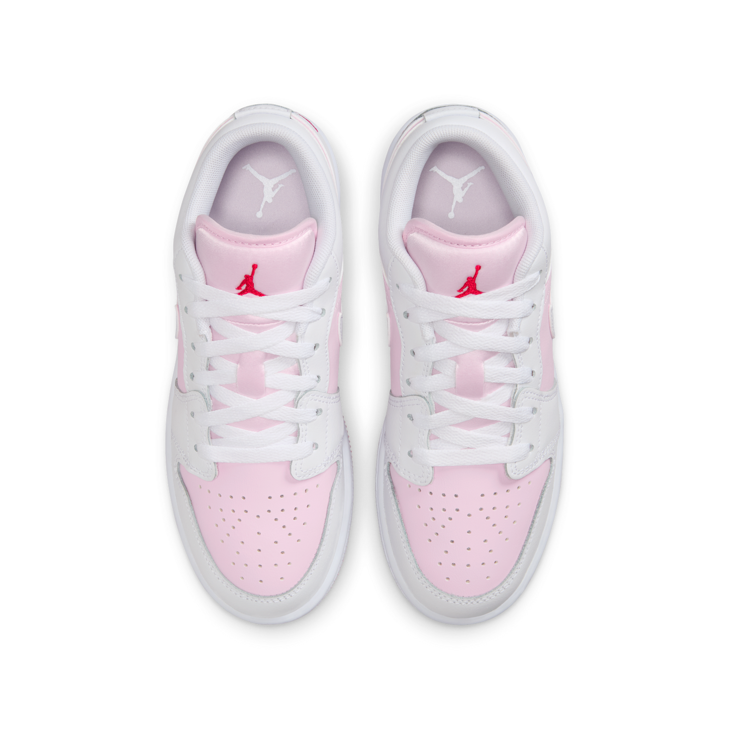 Jordan 1 Low Pink Foam Fire Red White (GS)