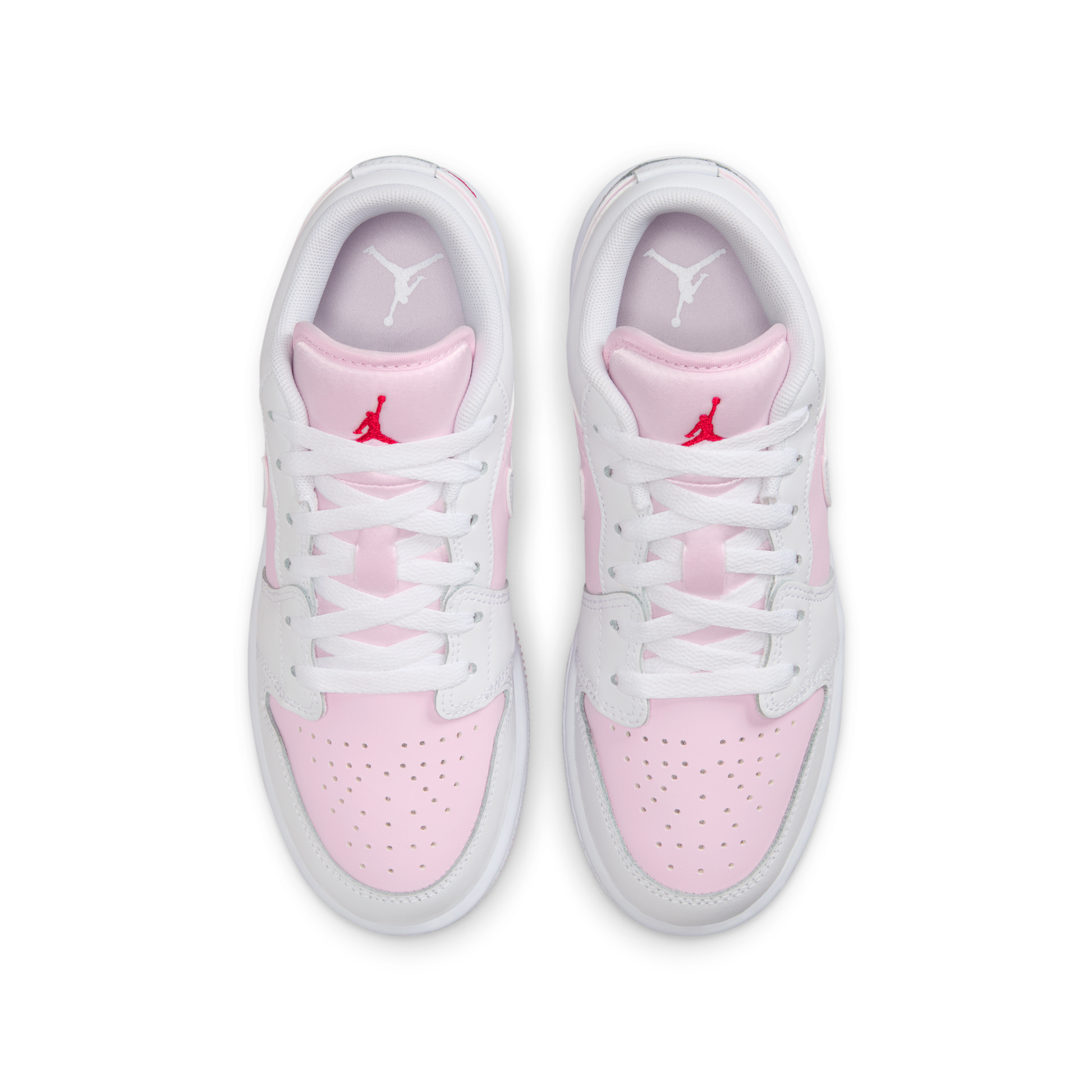 Jordan 1 Low Pink Foam Fire Red White (GS)