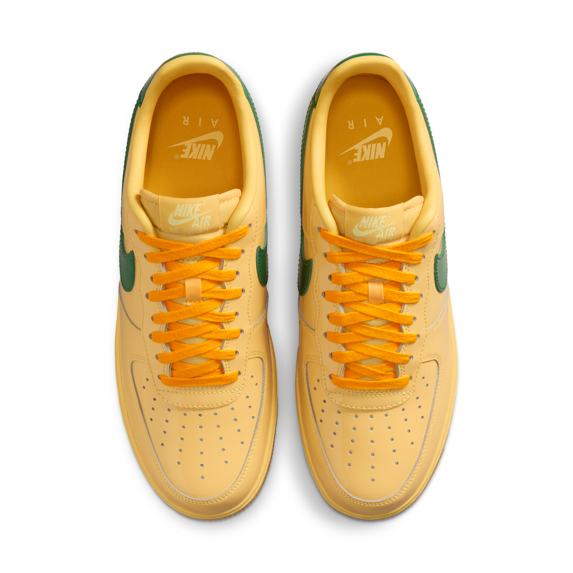 Nike Air Force 1 Low Patent Leather Topaz Gold Pine Green