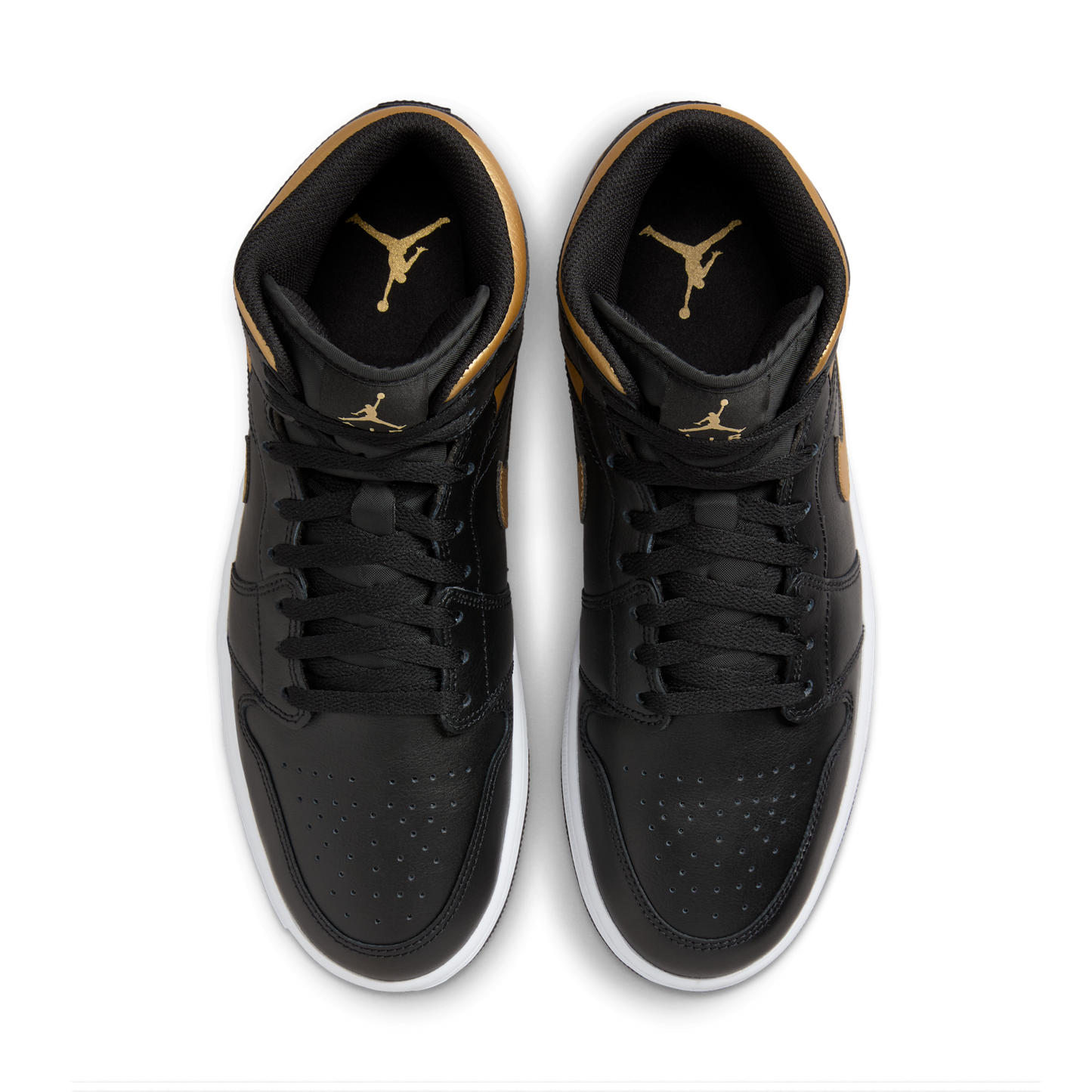 Jordan 1 Mid Black Metallic Gold