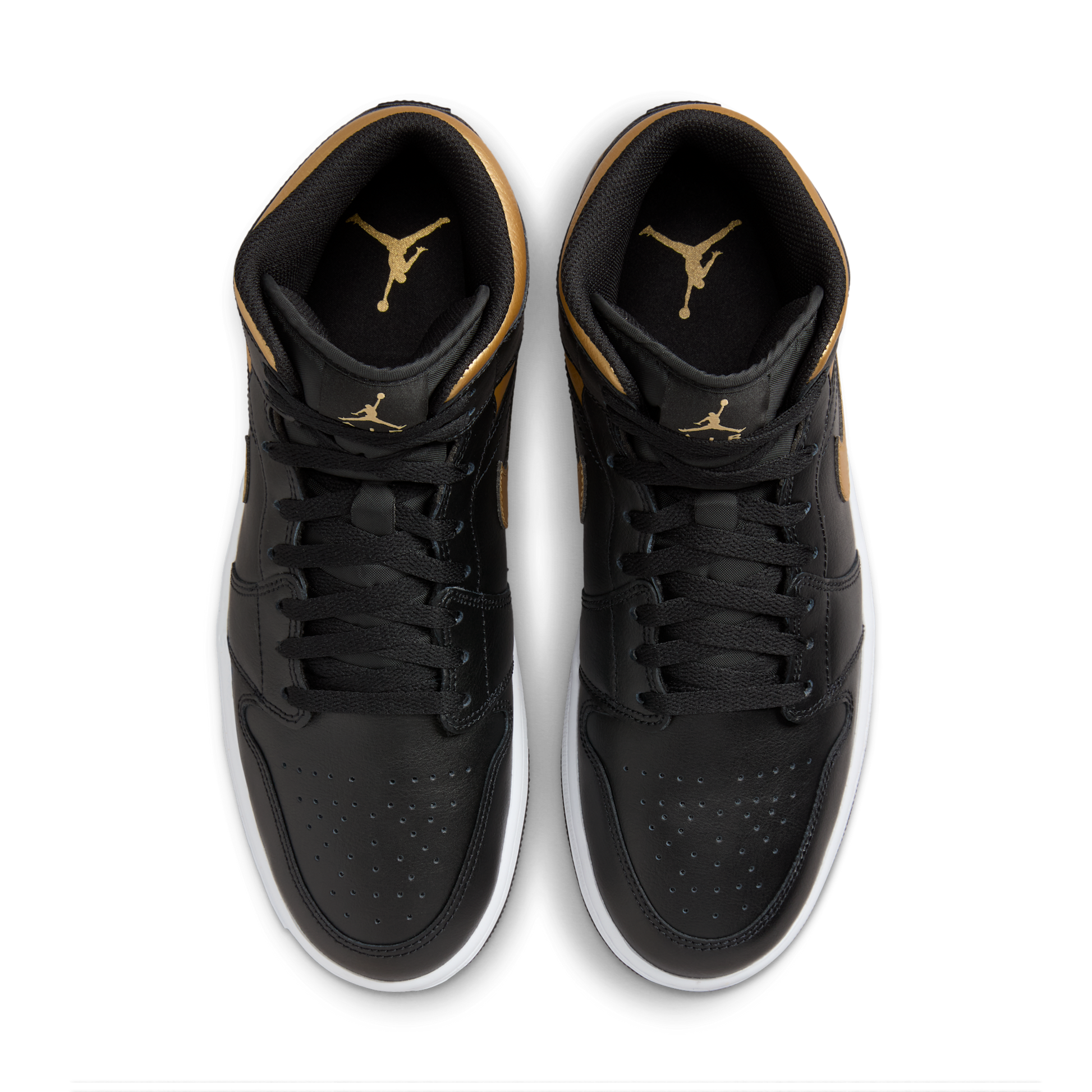 Jordan 1 Mid Black Metallic Gold