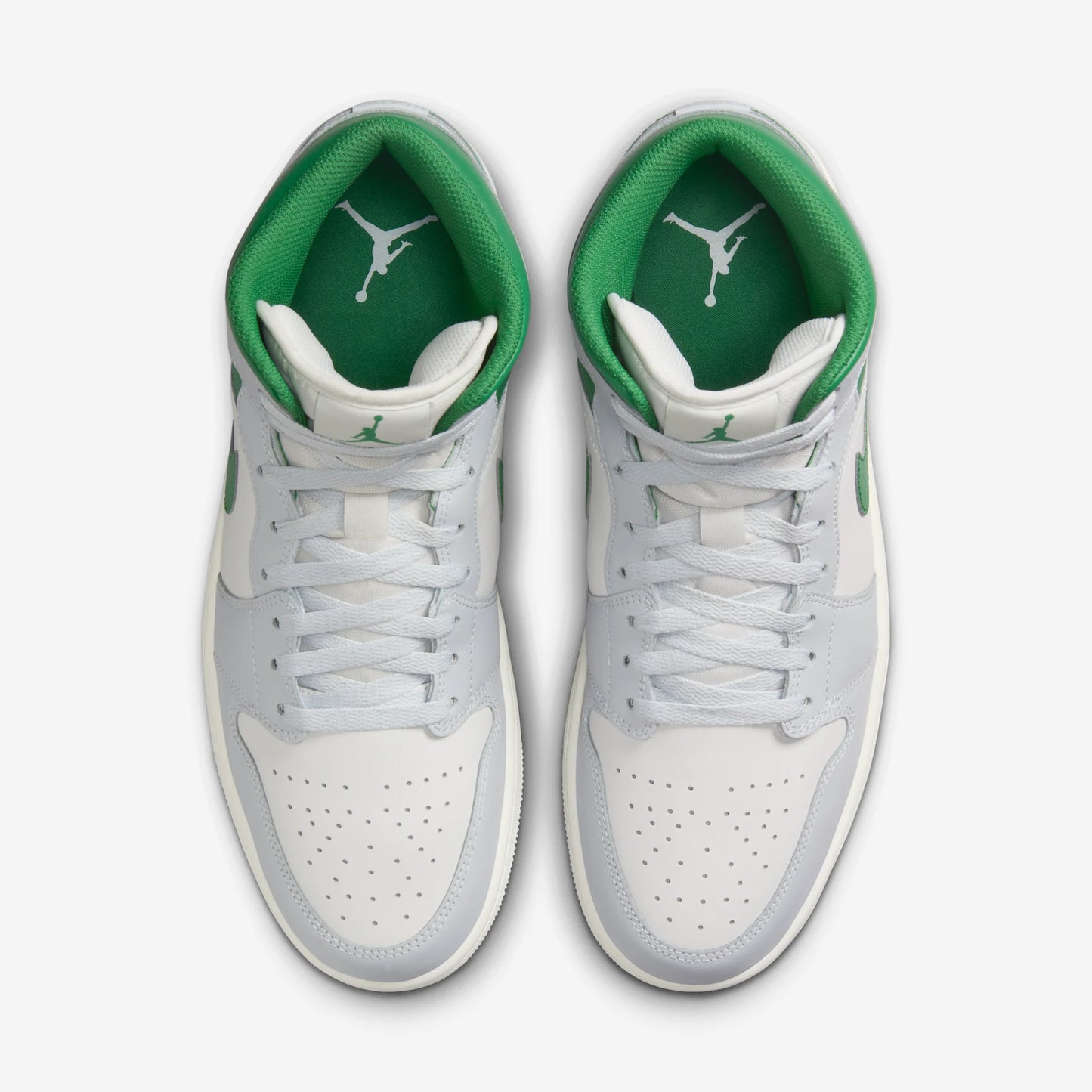 Jordan 1 Mid White Pure Platinum Pine Green