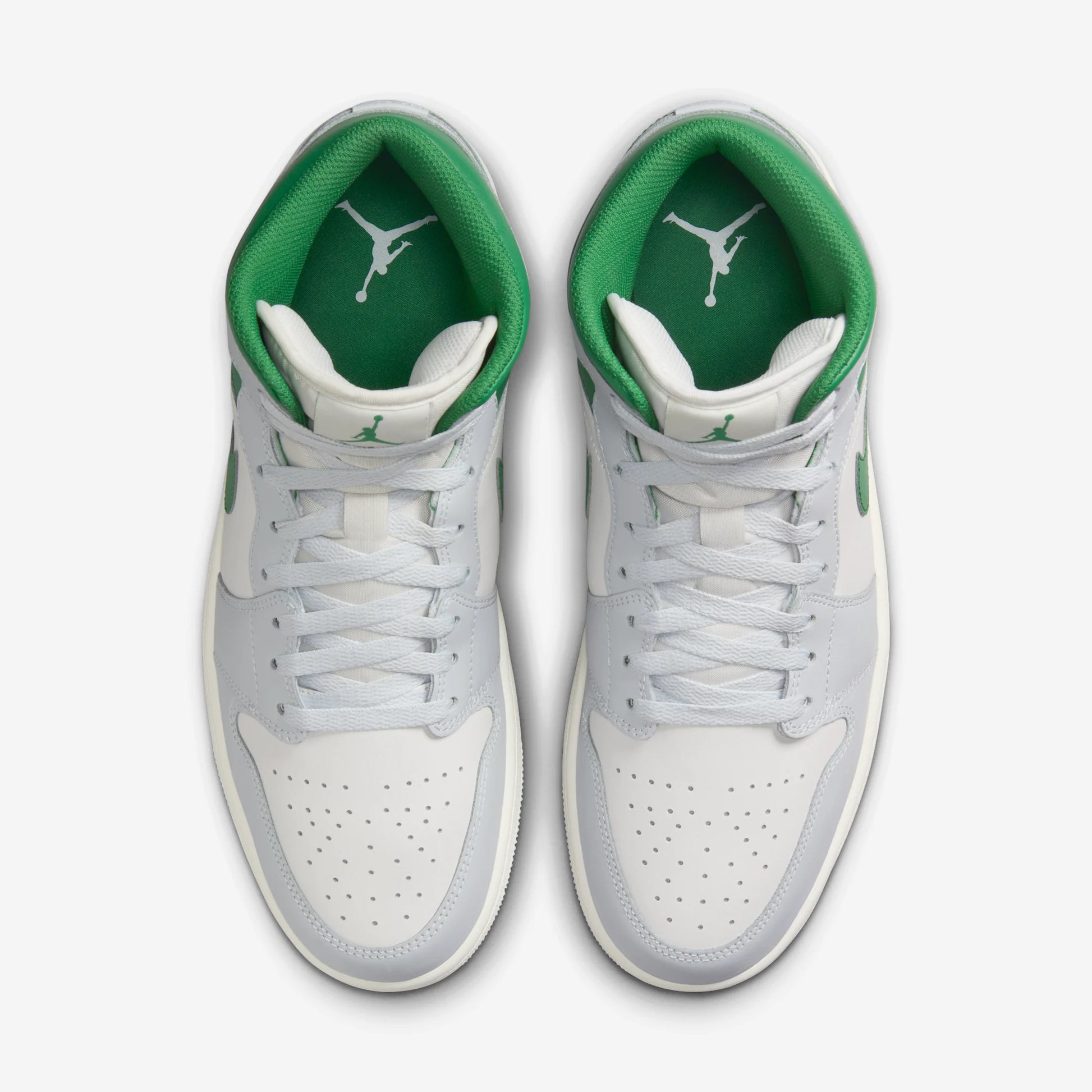 Jordan 1 Mid White Pure Platinum Pine Green