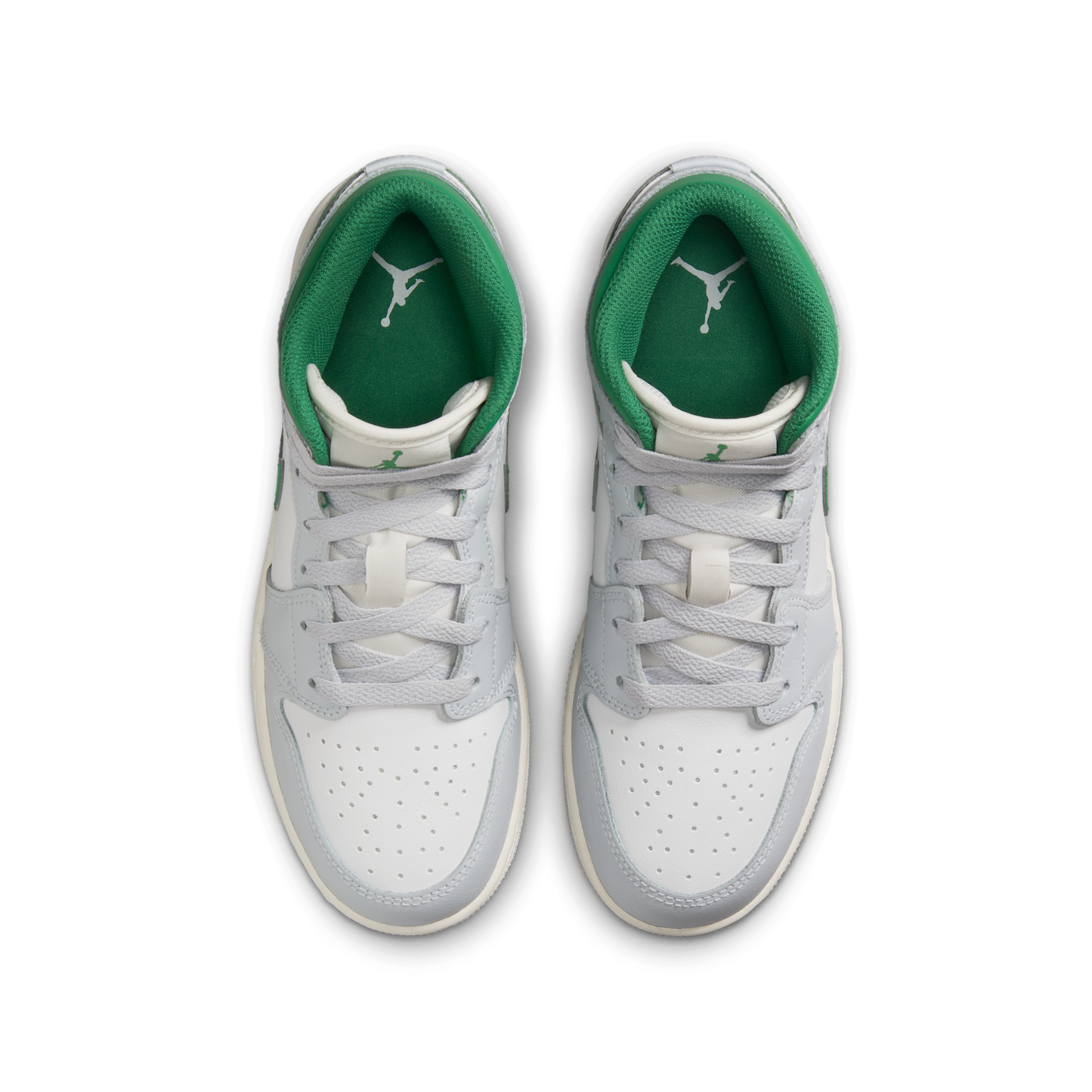 Jordan 1 Mid White Pure Platinum Pine Green