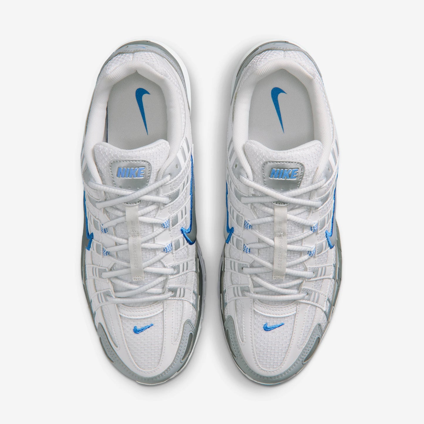 Nike P-6000 White Metallic Silver Blue