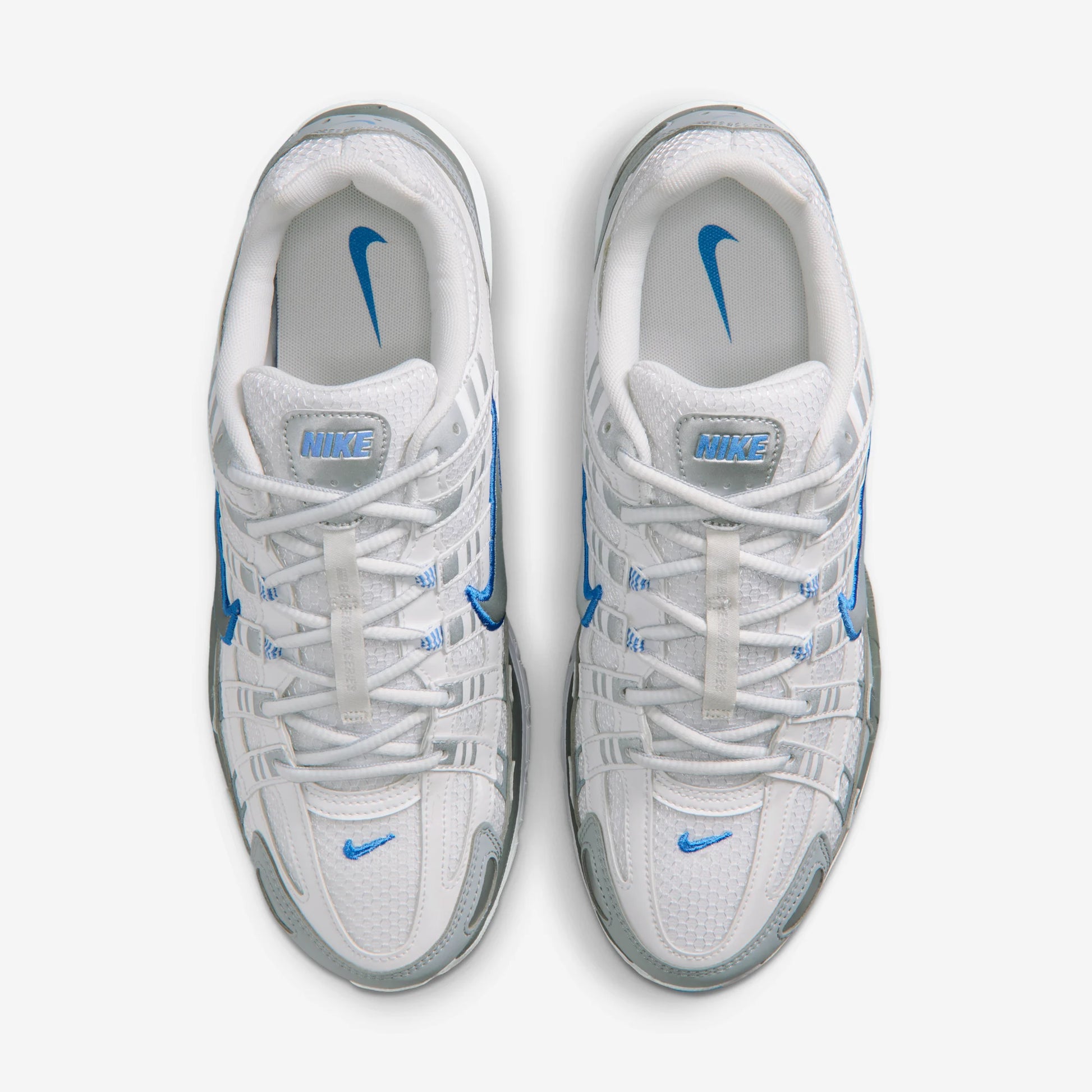 Nike P-6000 White Metallic Silver Blue