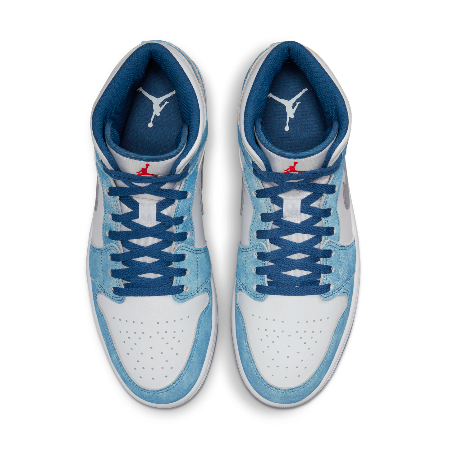 Jordan 1 Mid French Blue Fire Red