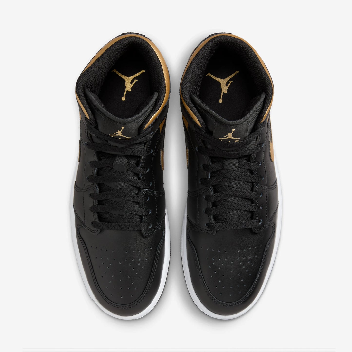 Jordan 1 Mid Black Metallic Gold
