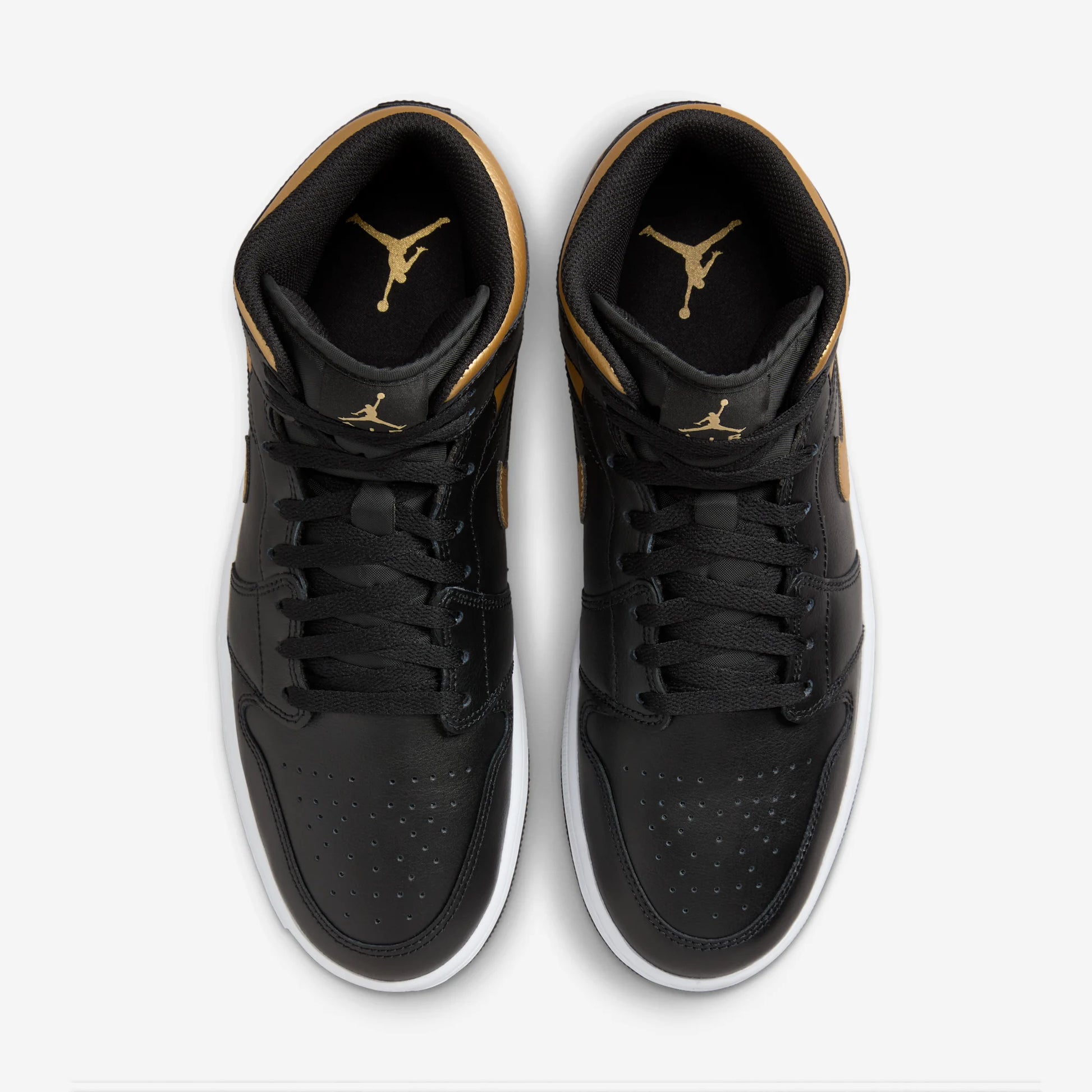 Jordan 1 Mid Black Metallic Gold