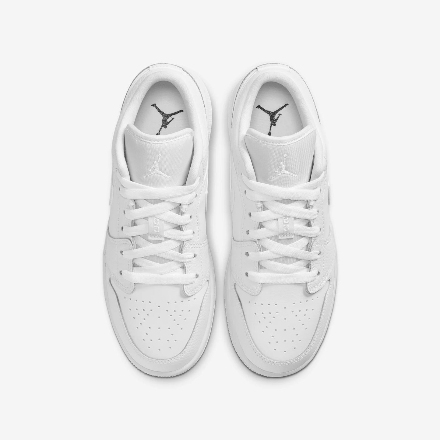 Jordan 1 Low Triple White Tumbled Leather (GS)