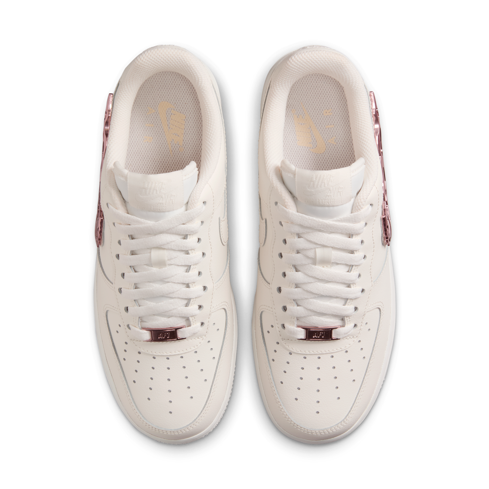 Nike Air Force 1 Low Liquid Metal Swoosh Metallic Rose Gold (Women's)