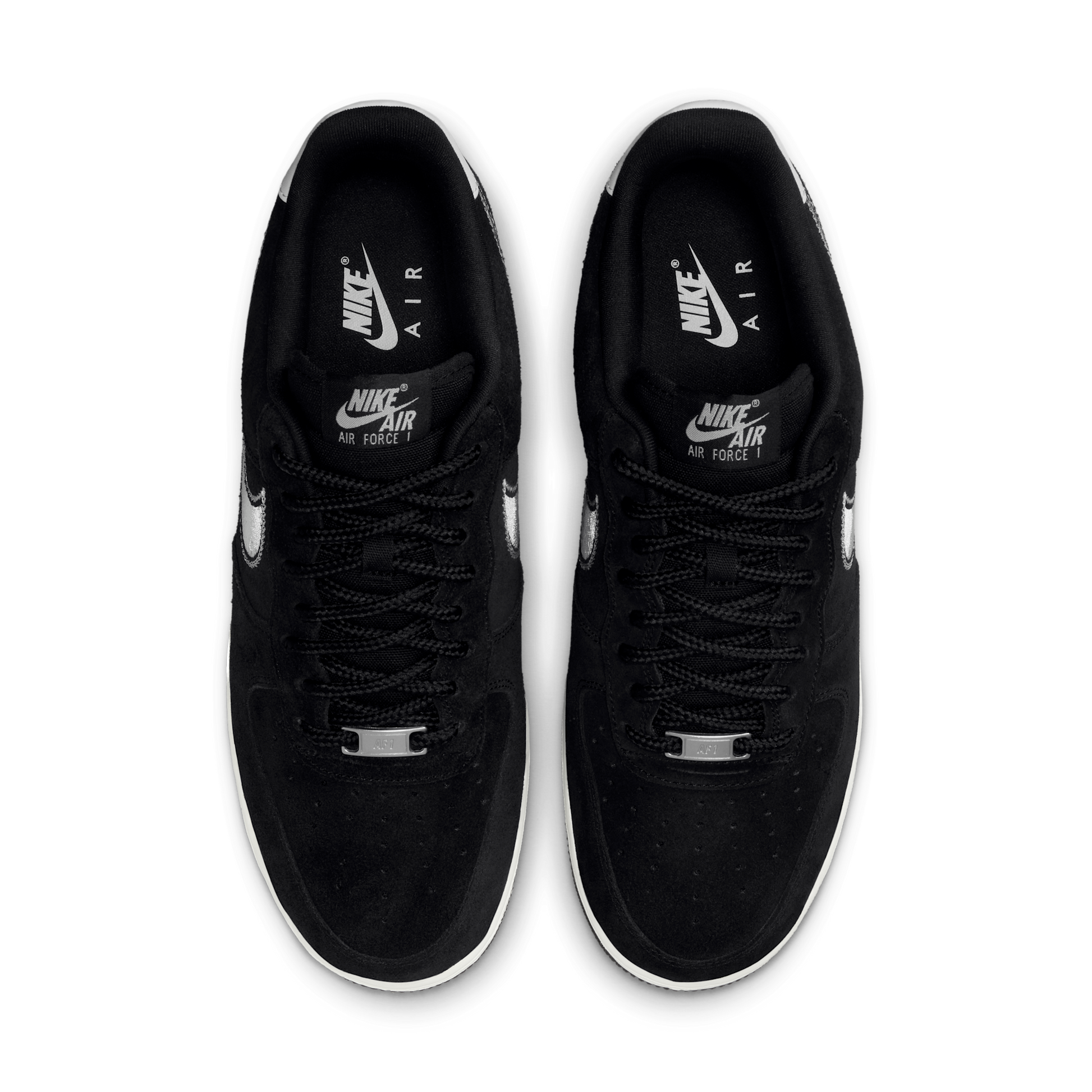 Nike Air Force 1 Low '07 LV8 Black Sail Embroidered Swoosh