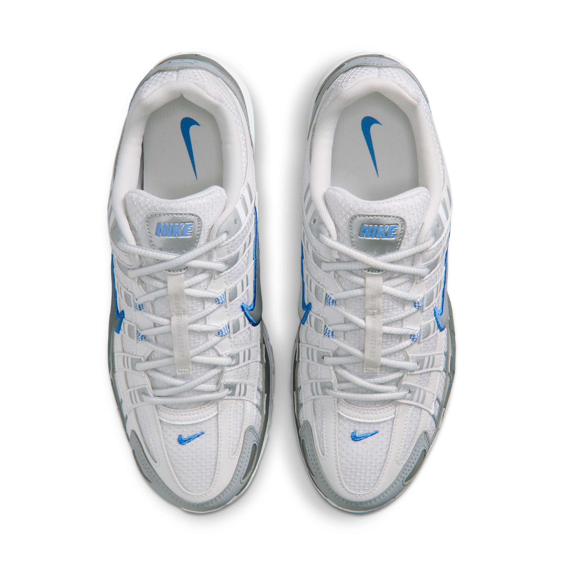Nike P-6000 White Metallic Silver Blue