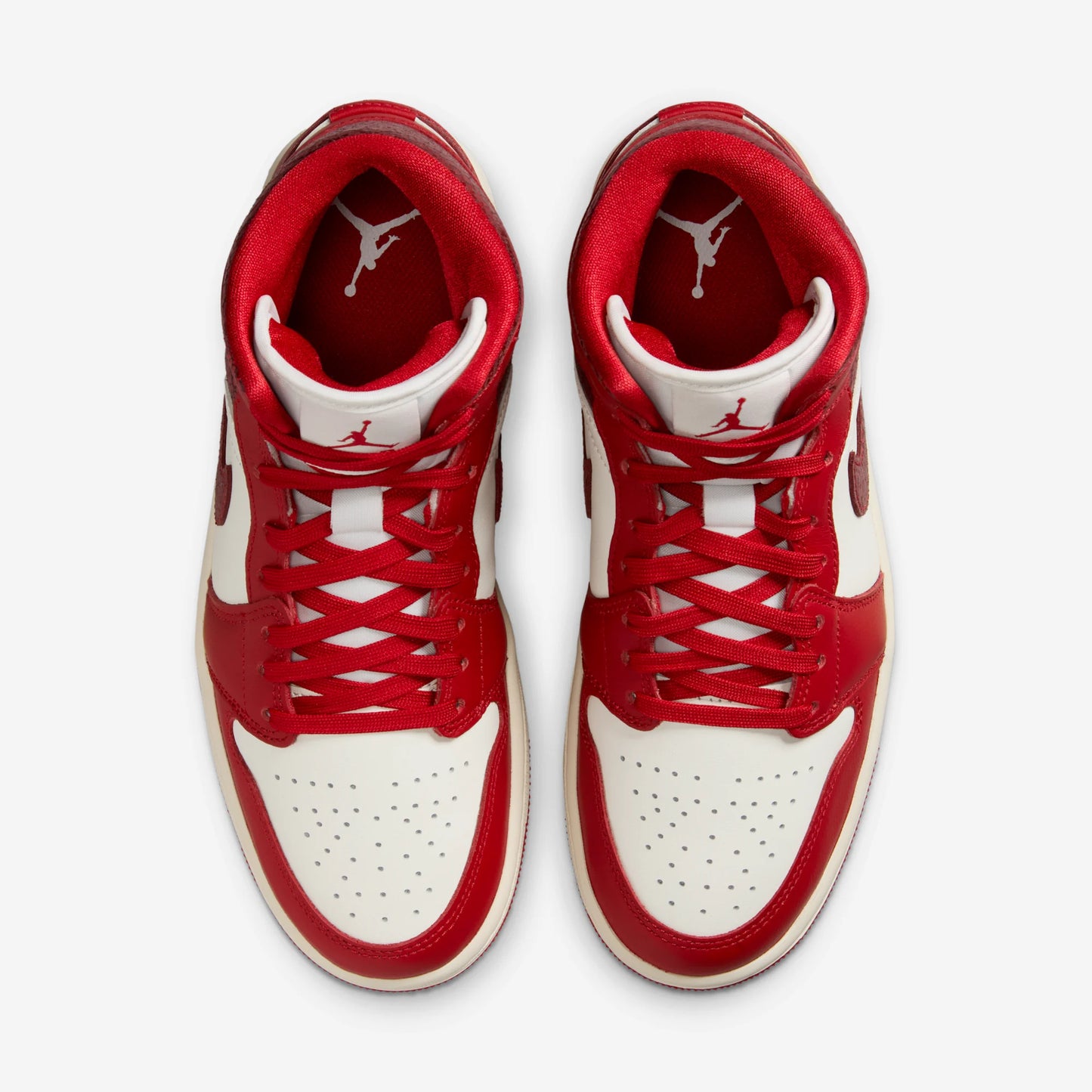 Jordan 1 Mid SE Red Cracked Leather (Women's)