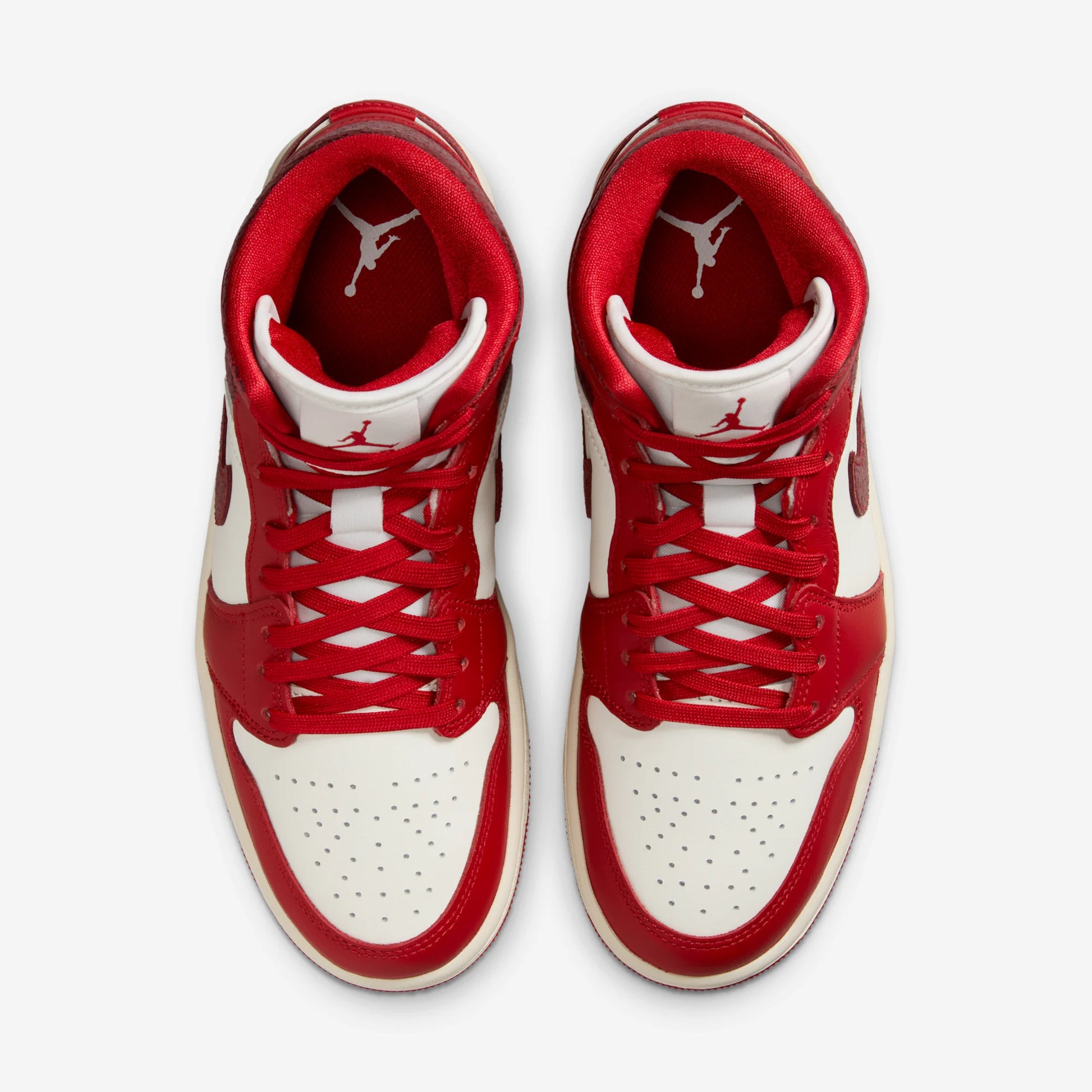 Jordan 1 Mid SE Red Cracked Leather (Women's)