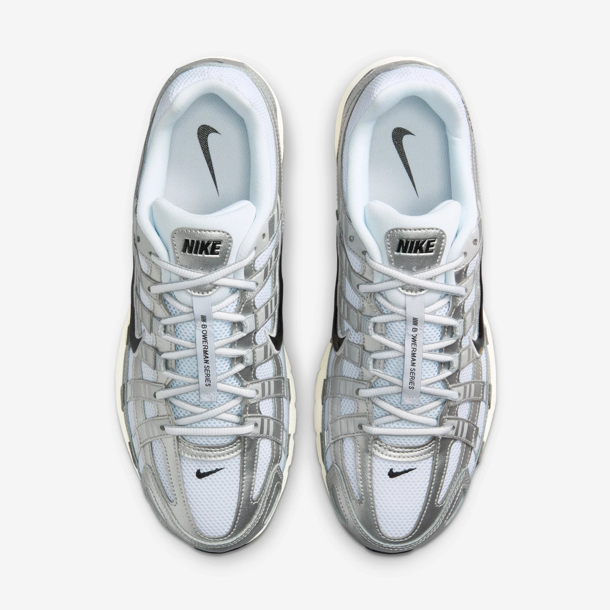 Nike P-6000 White Metallic Silver Flat Silver Black