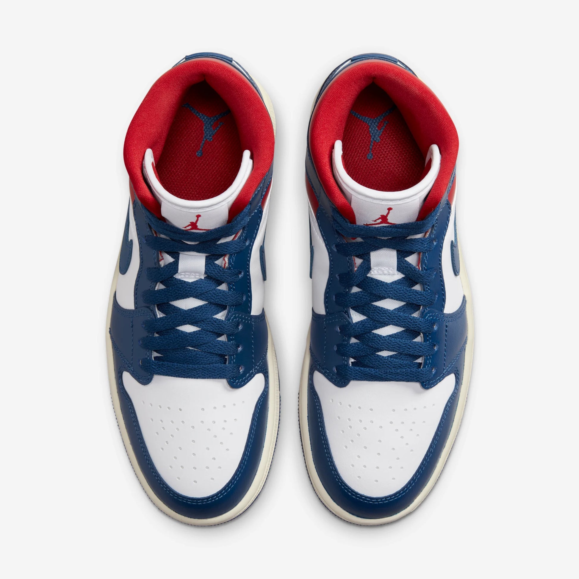 Jordan 1 Mid French Blue Gym Red (Women's)