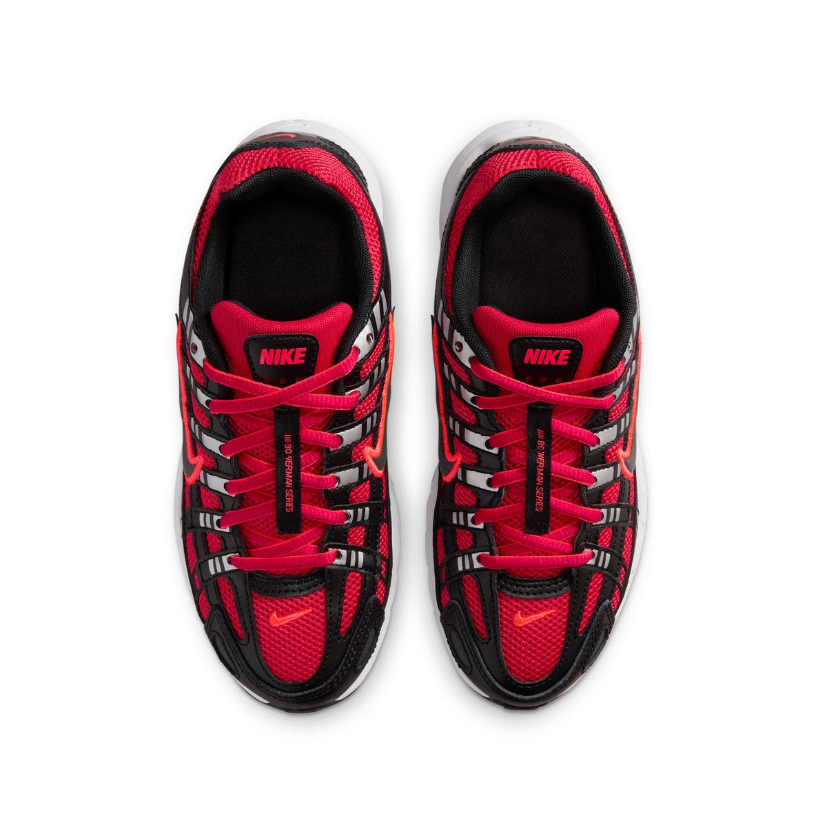 Nike P-6000 University Red Metallic Silver Dark Smoke Grey Black (GS)