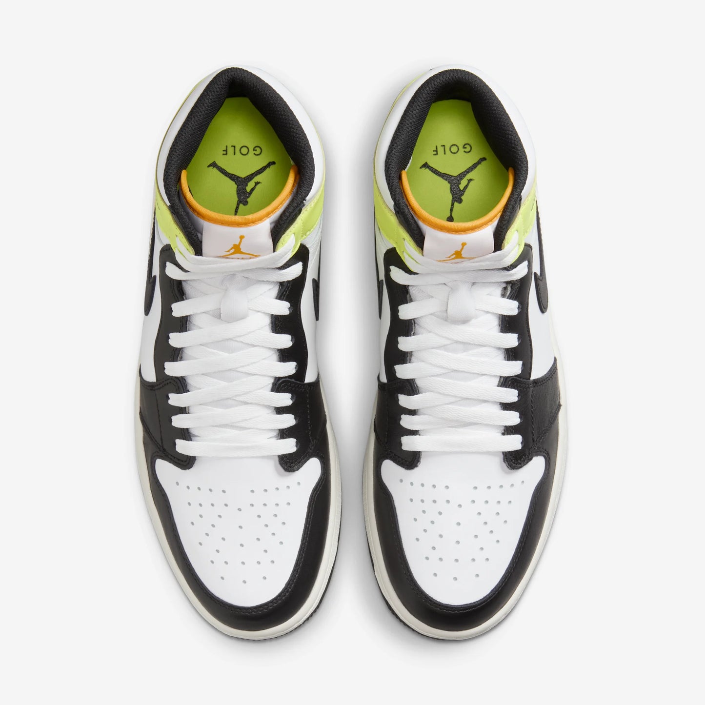 Jordan 1 Retro High Golf White University Gold Volt Black