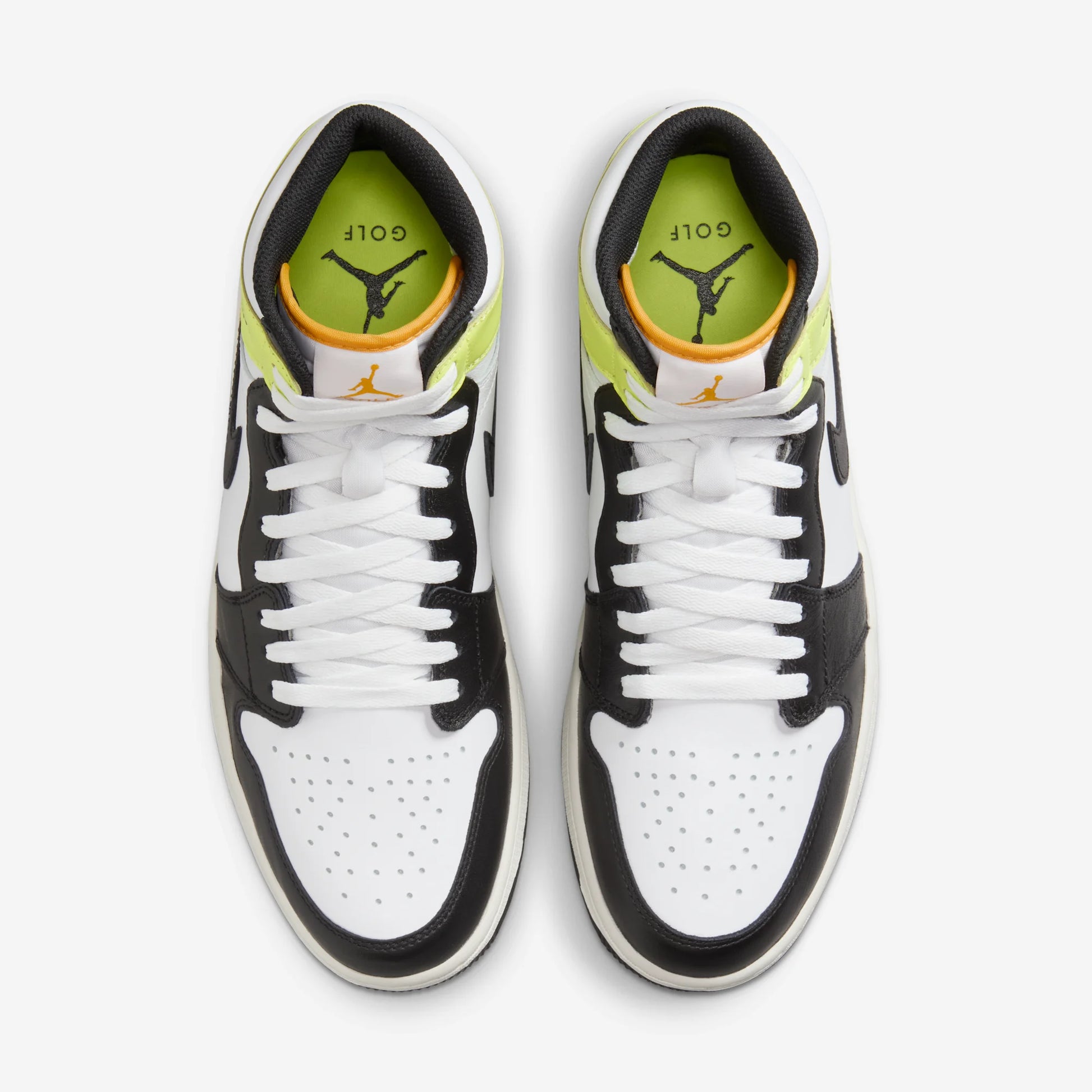 Jordan 1 Retro High Golf White University Gold Volt Black