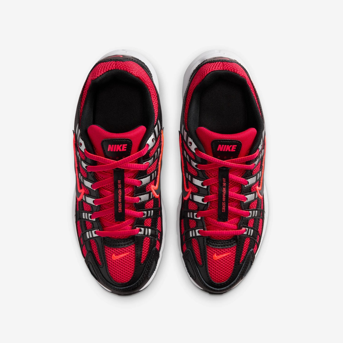 Nike P-6000 University Red Metallic Silver Dark Smoke Grey Black (GS)