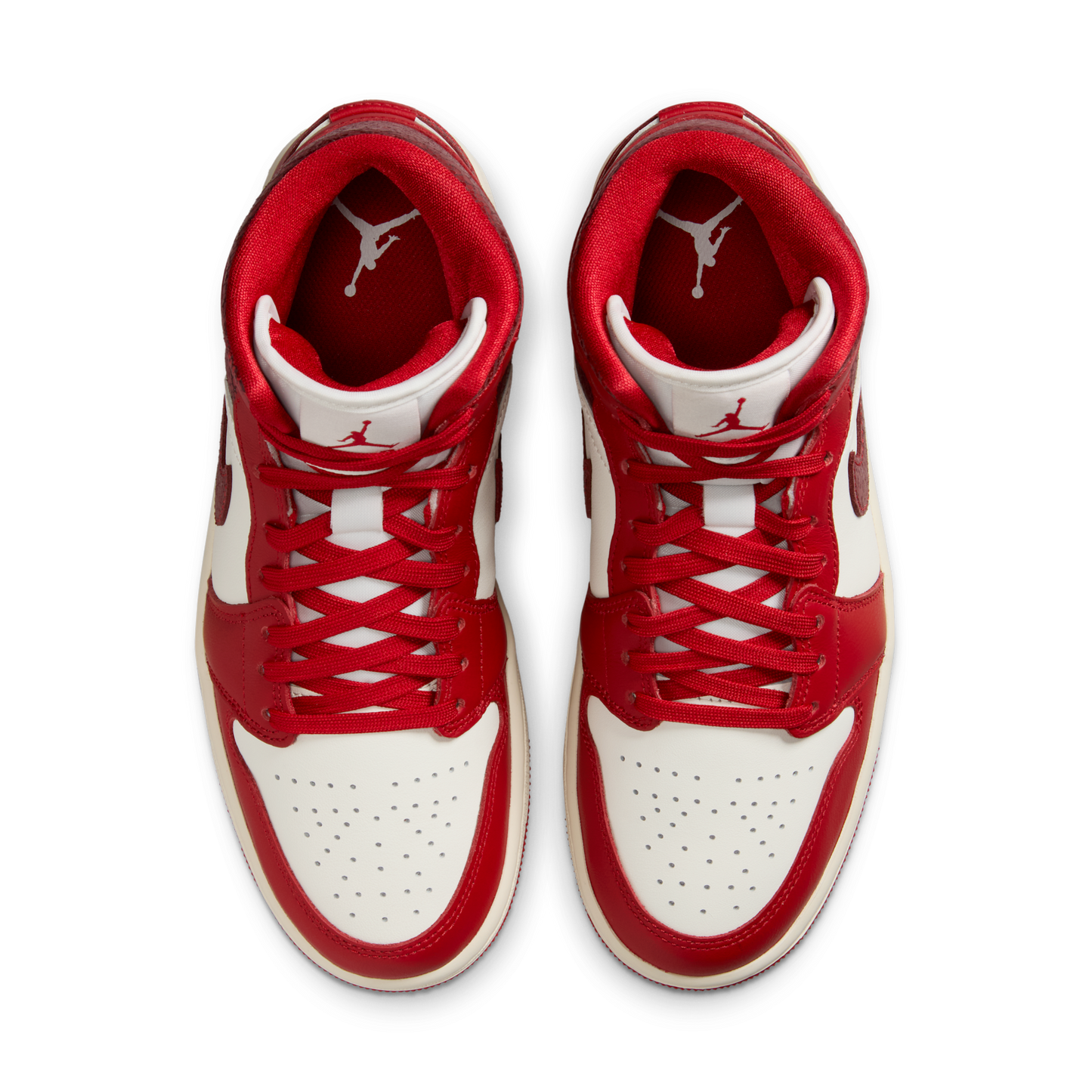 Jordan 1 Mid SE Red Cracked Leather (Women's)