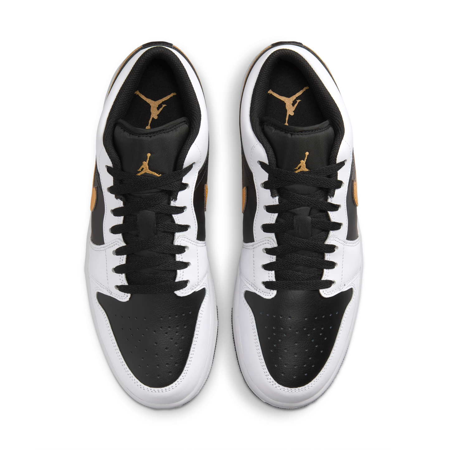 Jordan 1 Low White Black Metallic Gold Swoosh