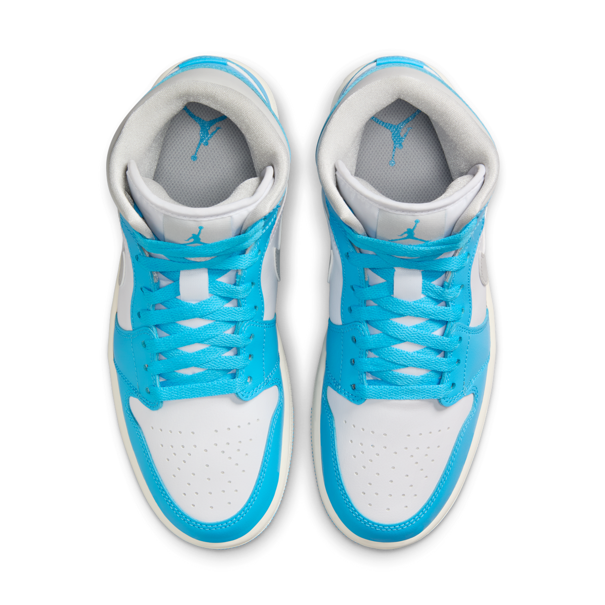 Jordan 1 Mid Dark Powder Blue White Sail Neutral Grey (Women's)