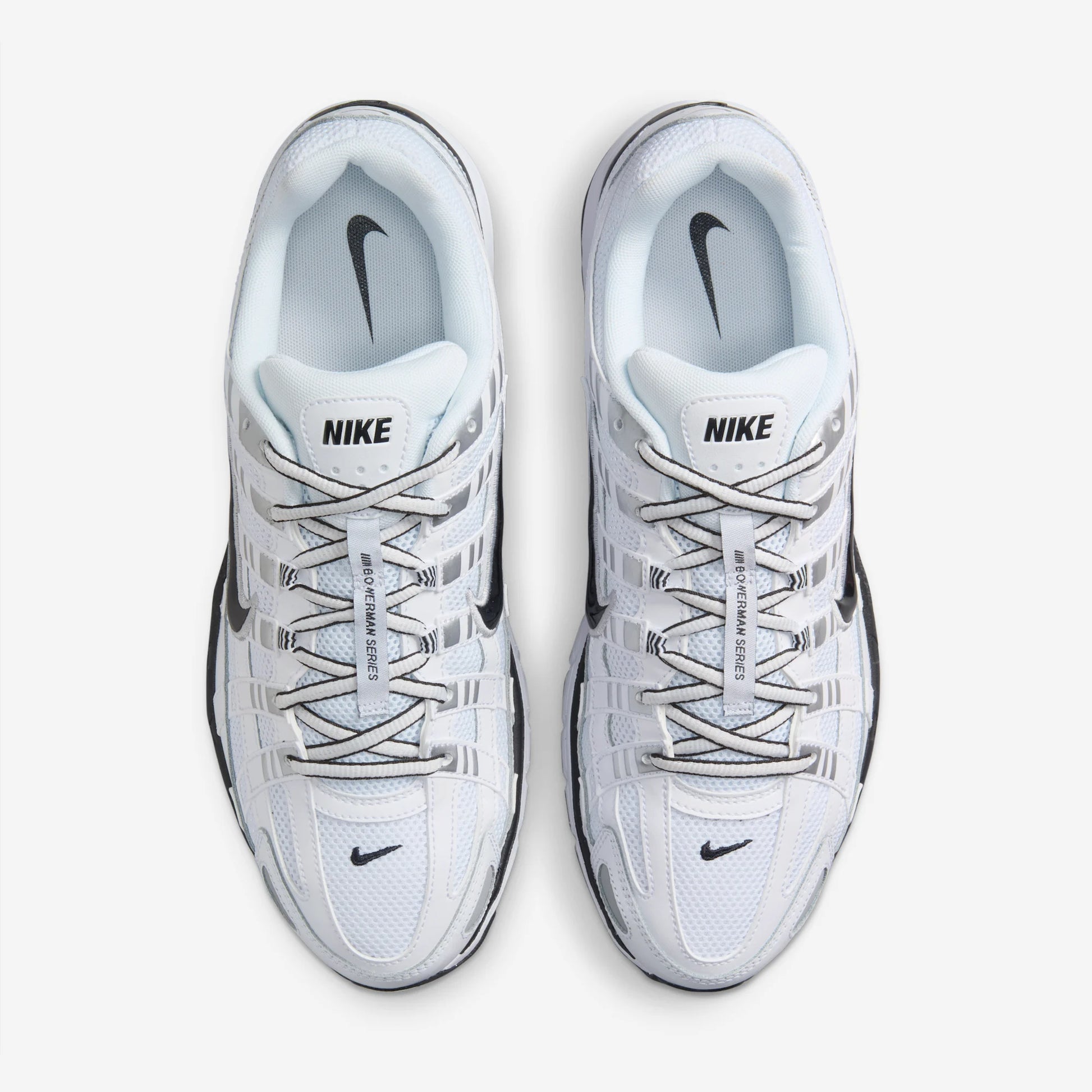 Nike P-6000 White Metallic Silver Black