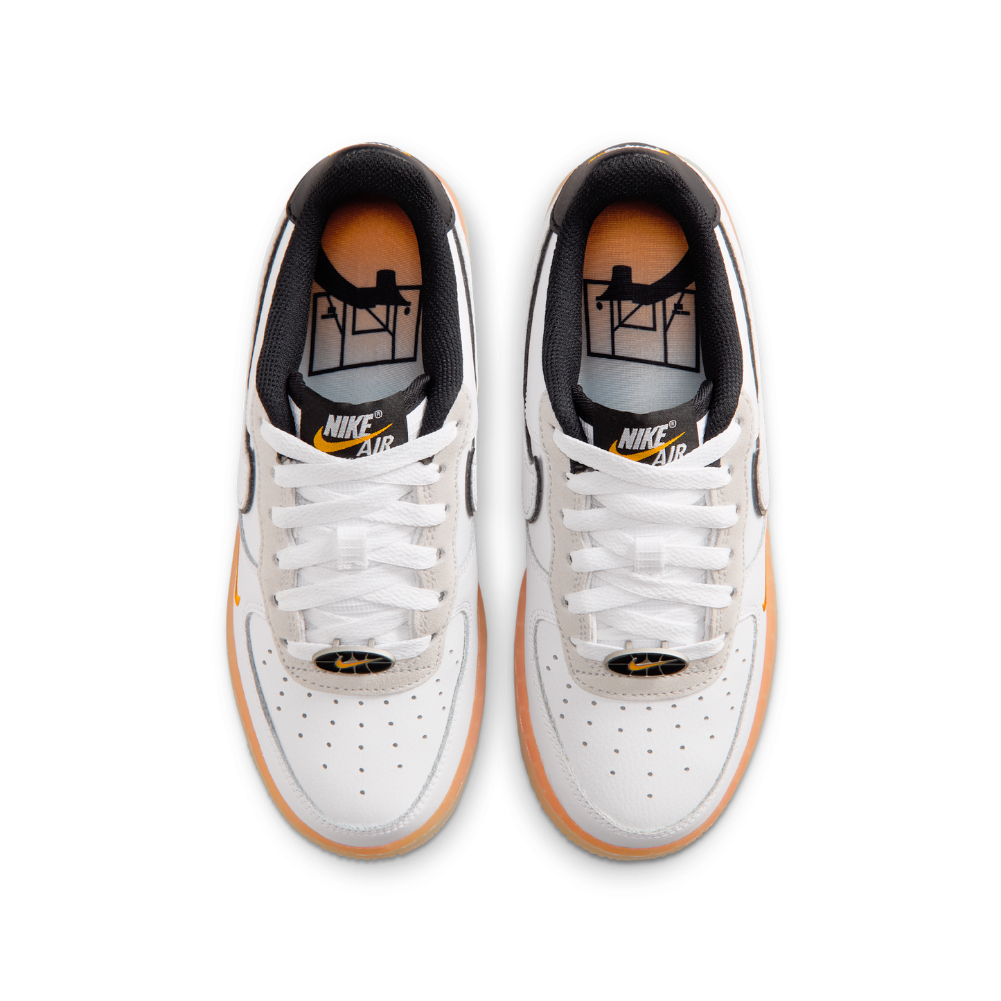 Nike Air Force 1 Low White Black Orange Peel (GS)