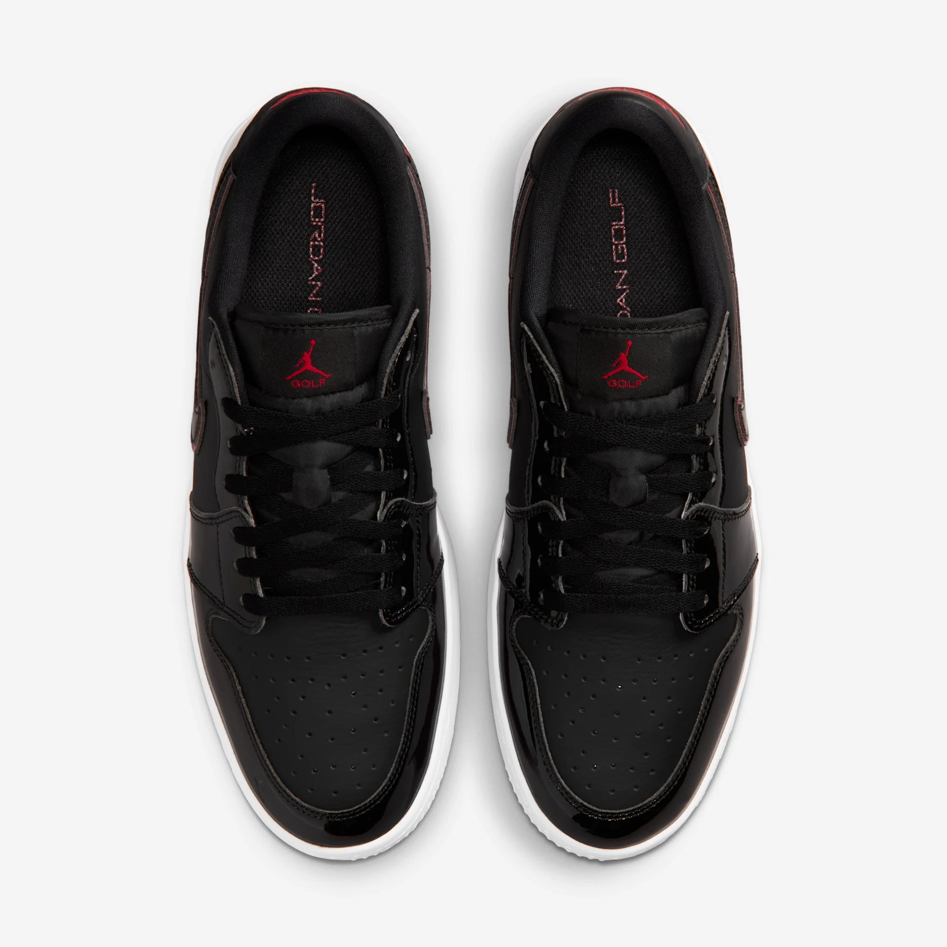 Jordan 1 Low Golf Spiked Bred Black Patent