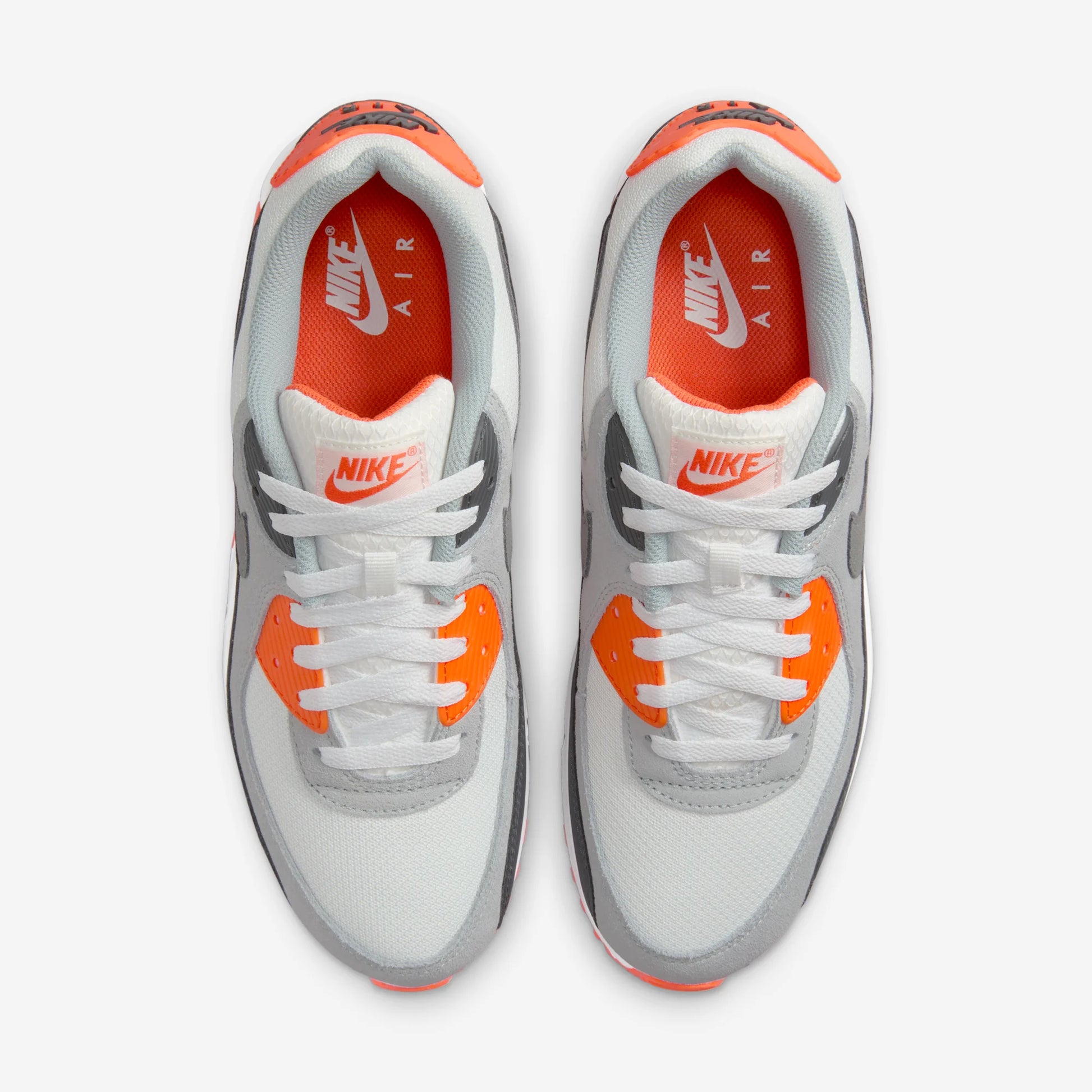 Nike Air Max 90 Summit White Safety Orange Dark Smoke Grey Smoke Grey