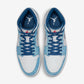 Jordan 1 Mid French Blue Fire Red