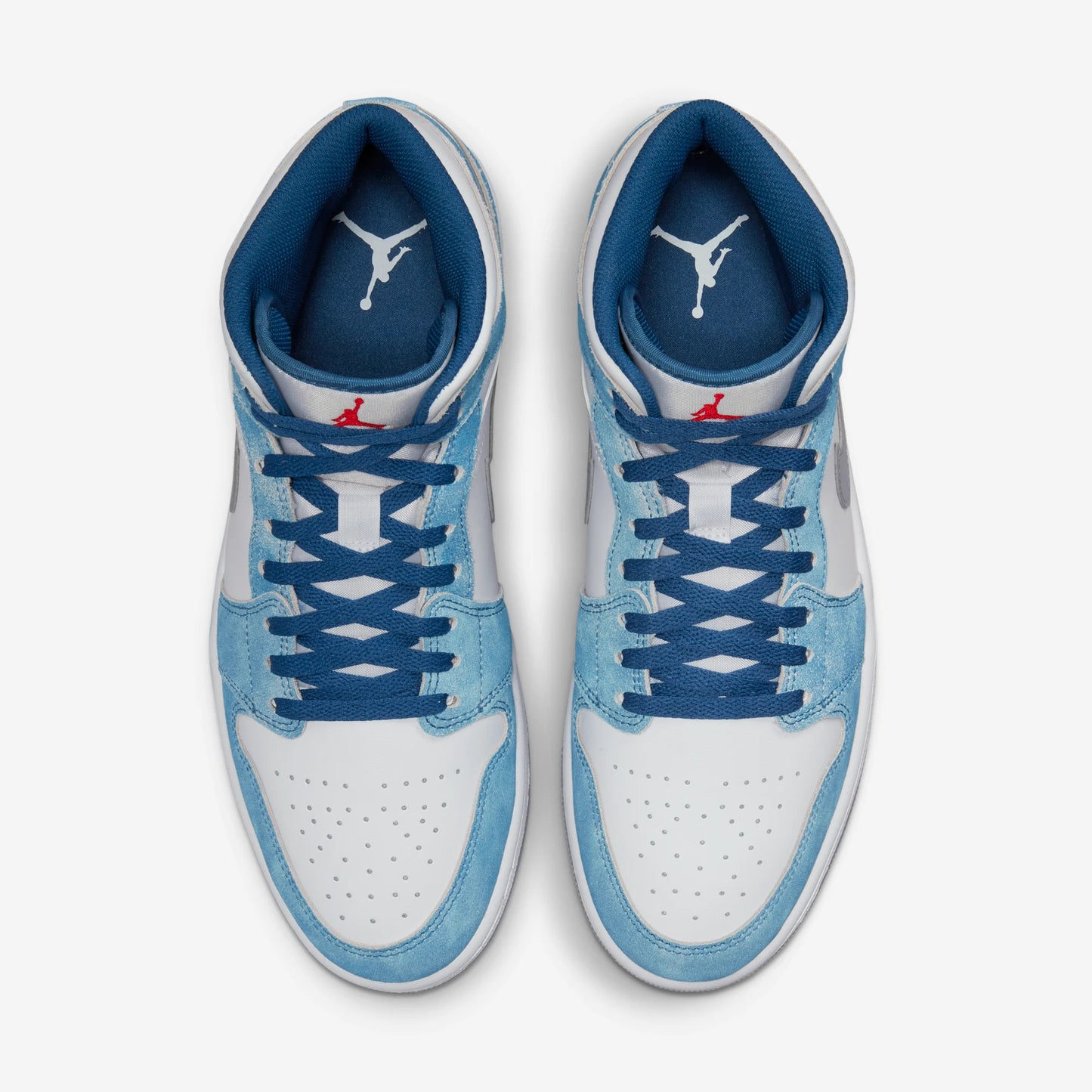 Jordan 1 Mid French Blue Fire Red