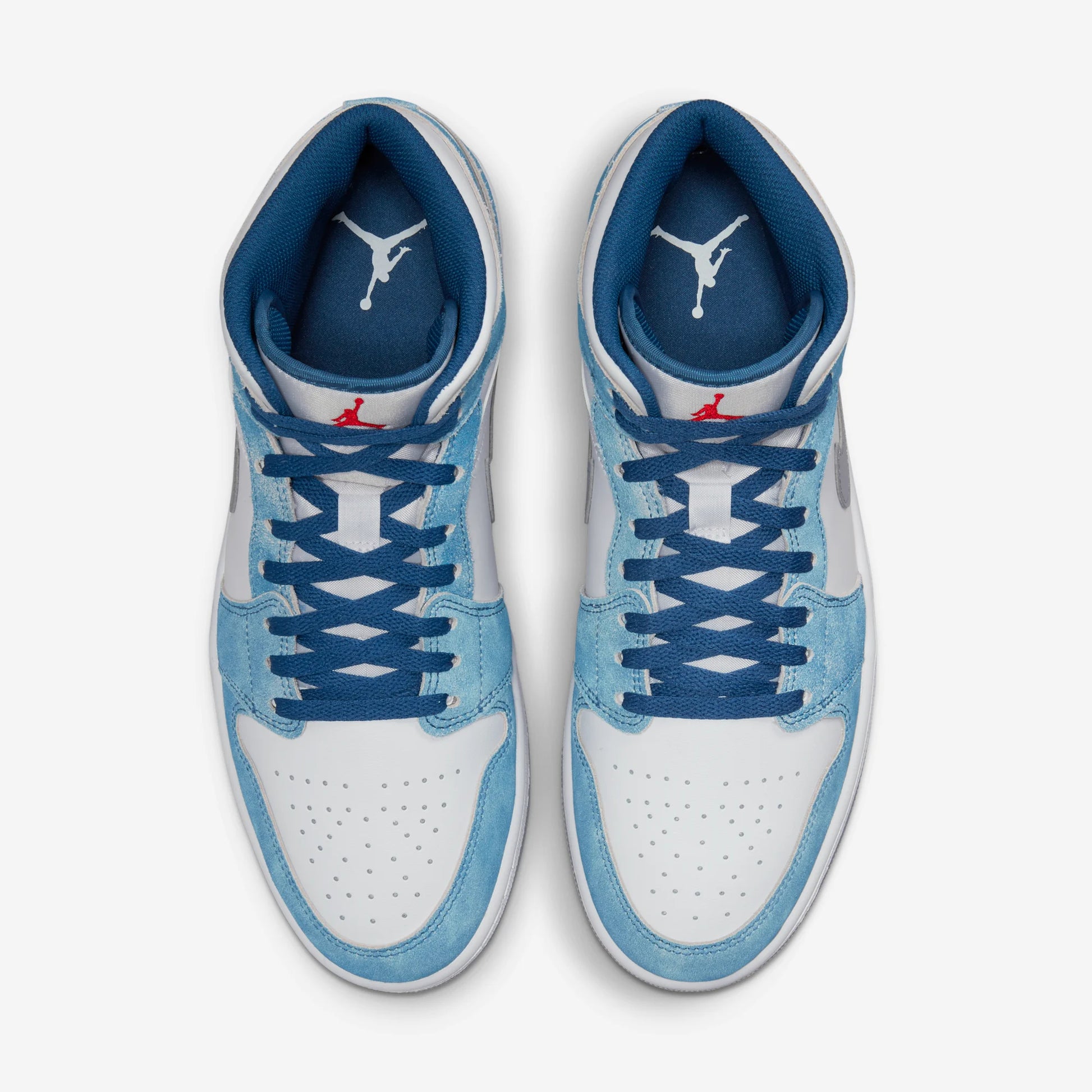 Jordan 1 Mid French Blue Fire Red