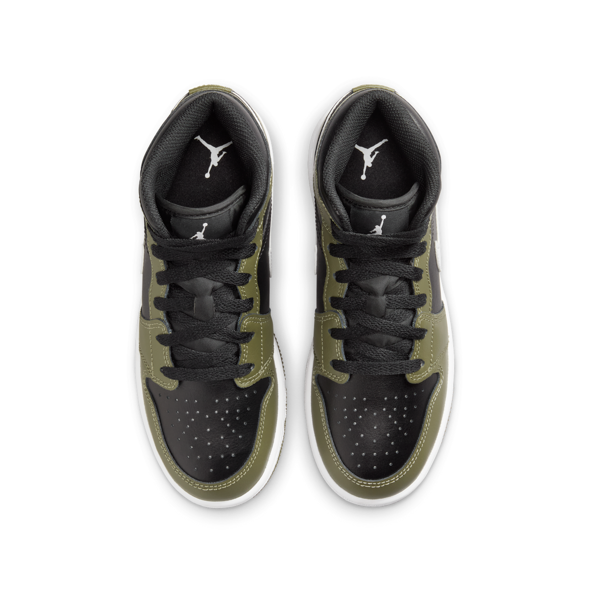 Jordan 1 Mid Black White Olive