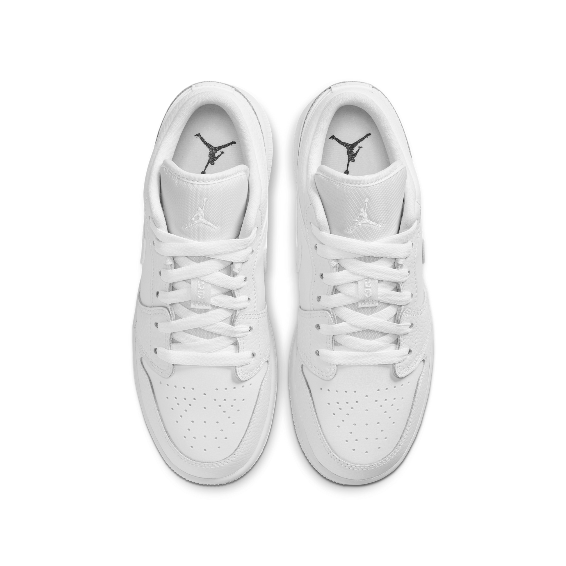 Jordan 1 Low Triple White Tumbled Leather (GS)