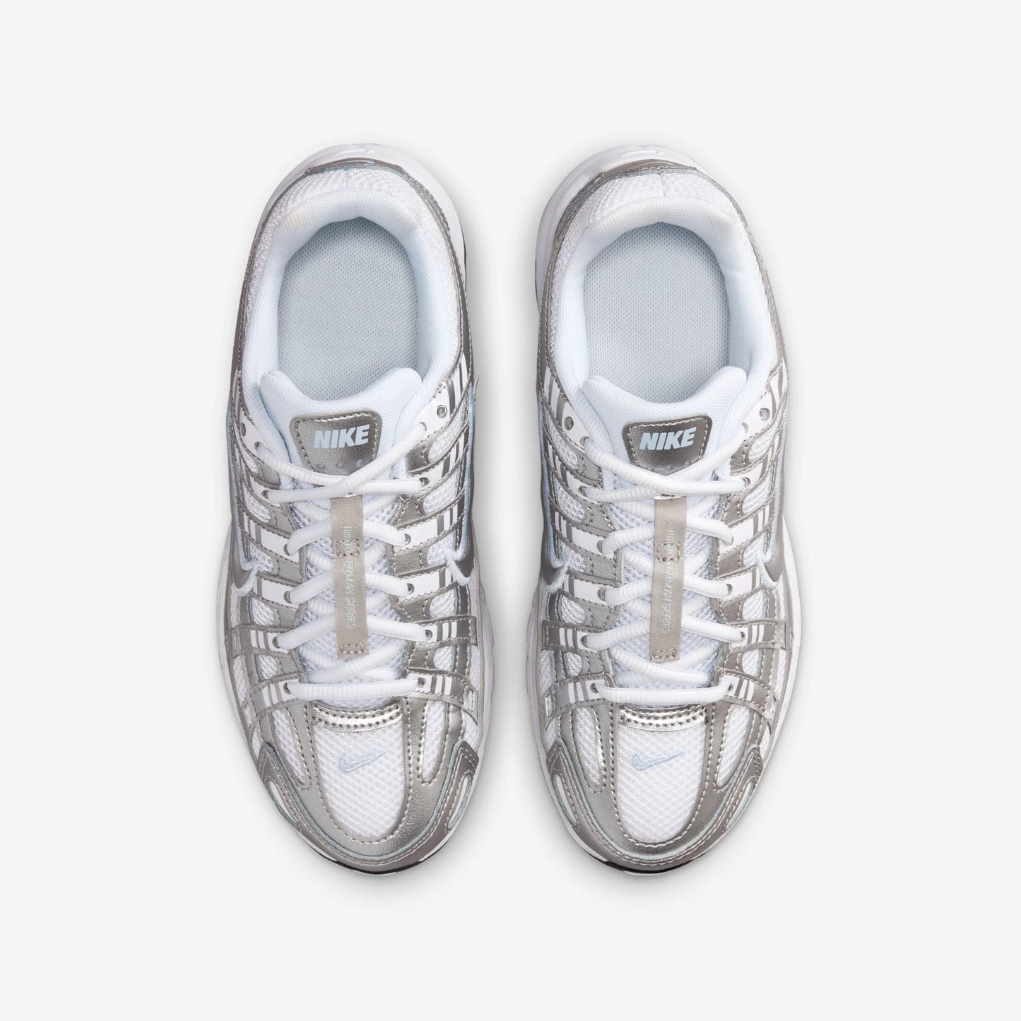 Nike P-6000 White Metallic Silver (GS)