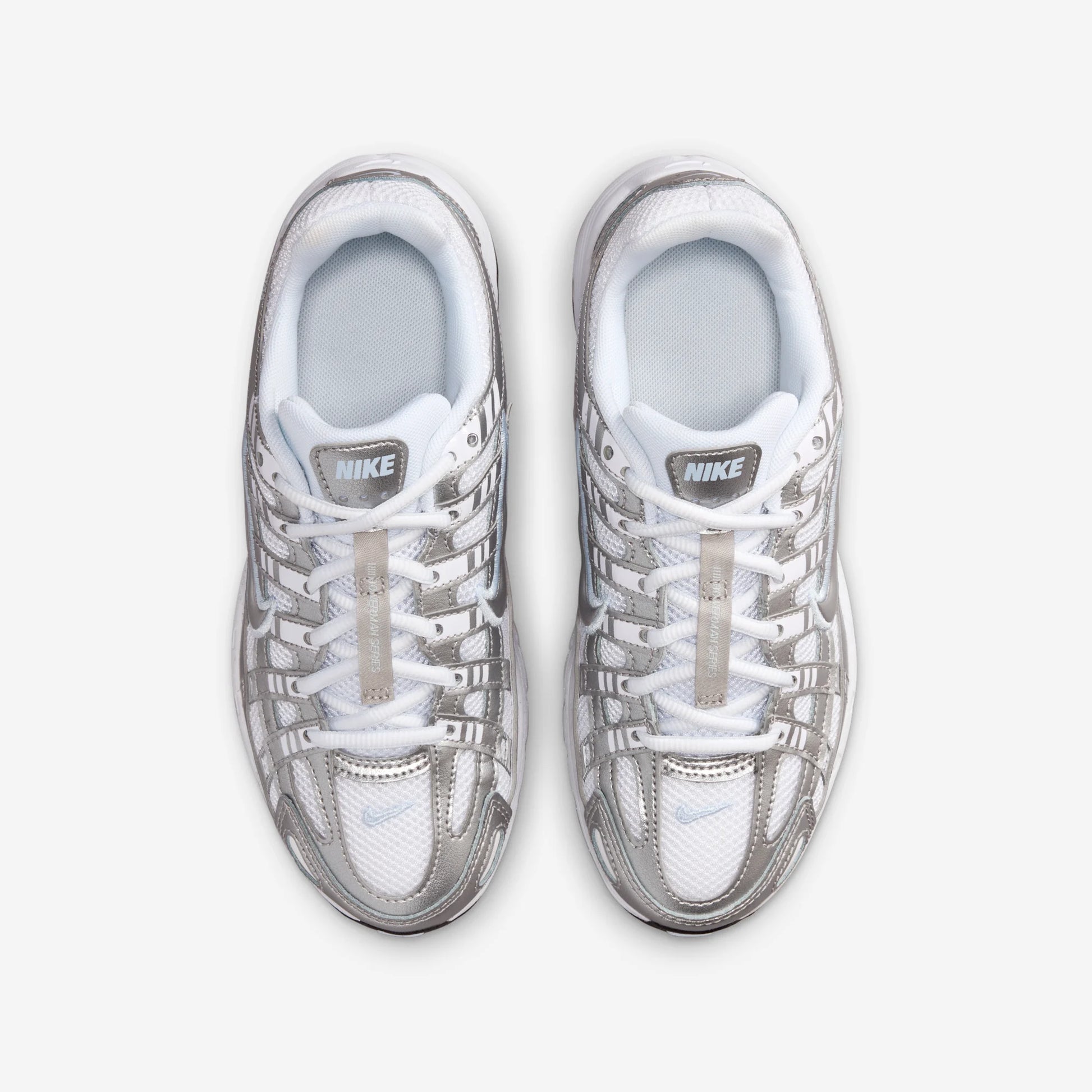 Nike P-6000 White Metallic Silver (GS)