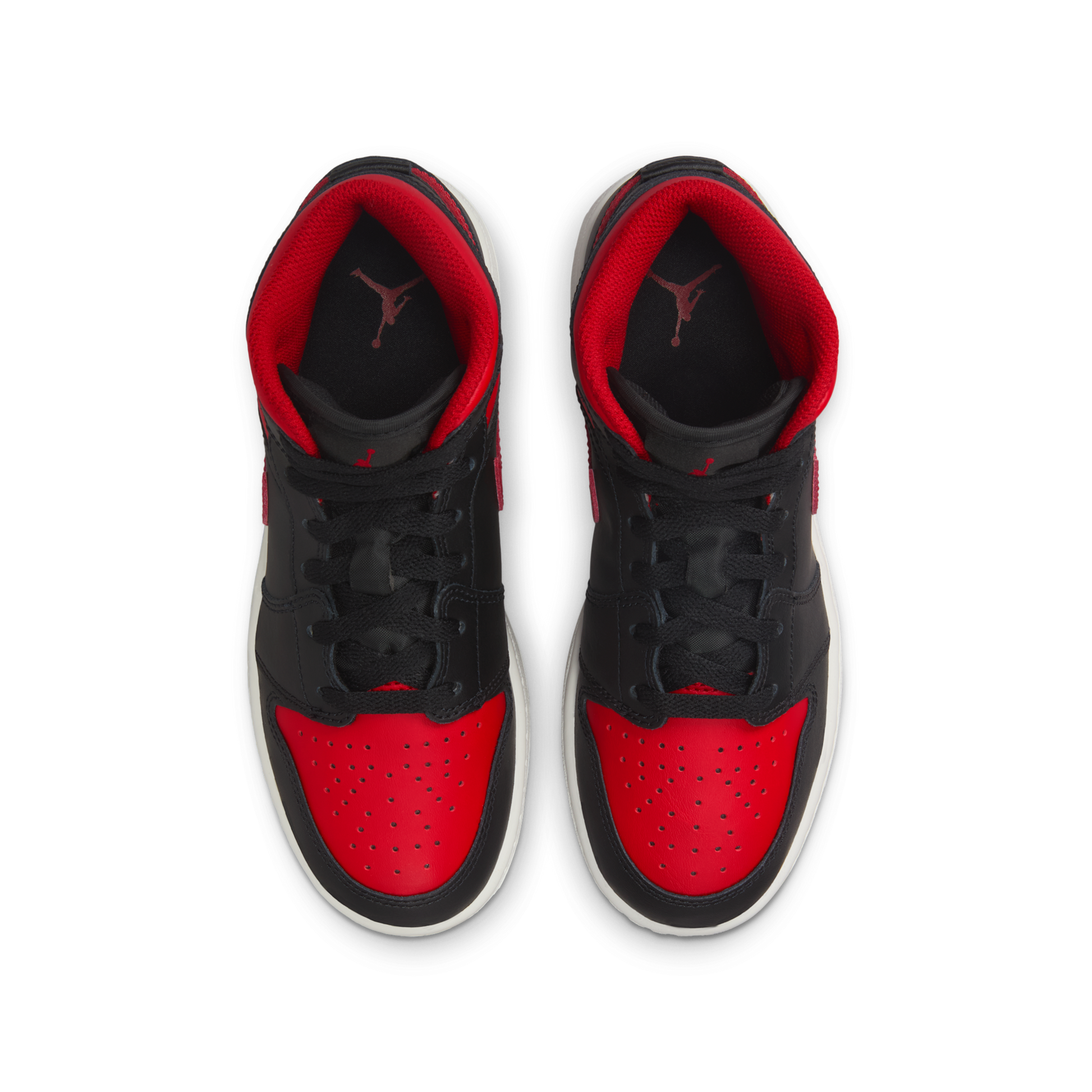 Jordan 1 Mid Black Summit White Varsity Red (GS)