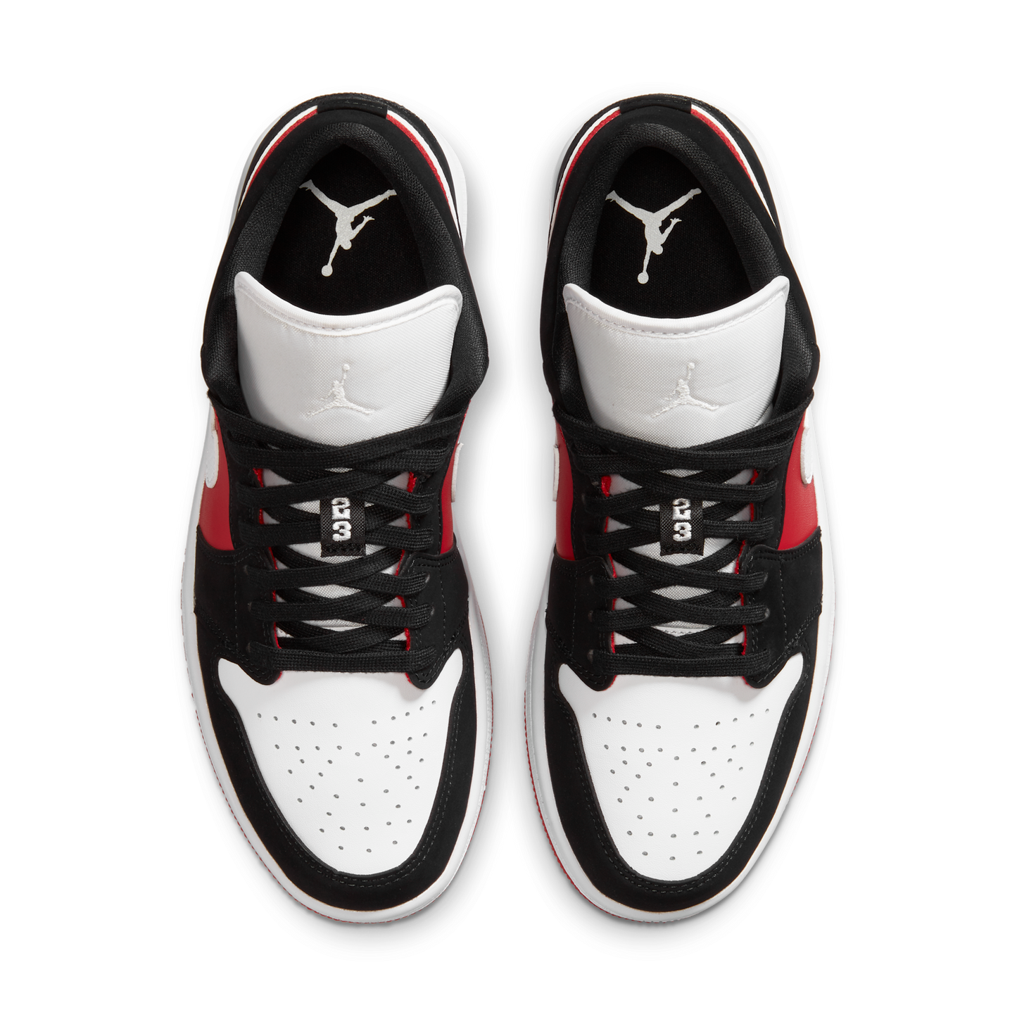 Jordan 1 Low Black White Gym Red (Women's)