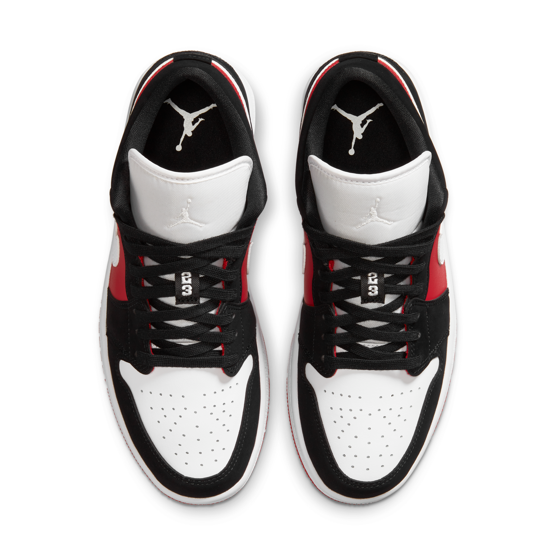 Jordan 1 Low Black White Gym Red (Women's)