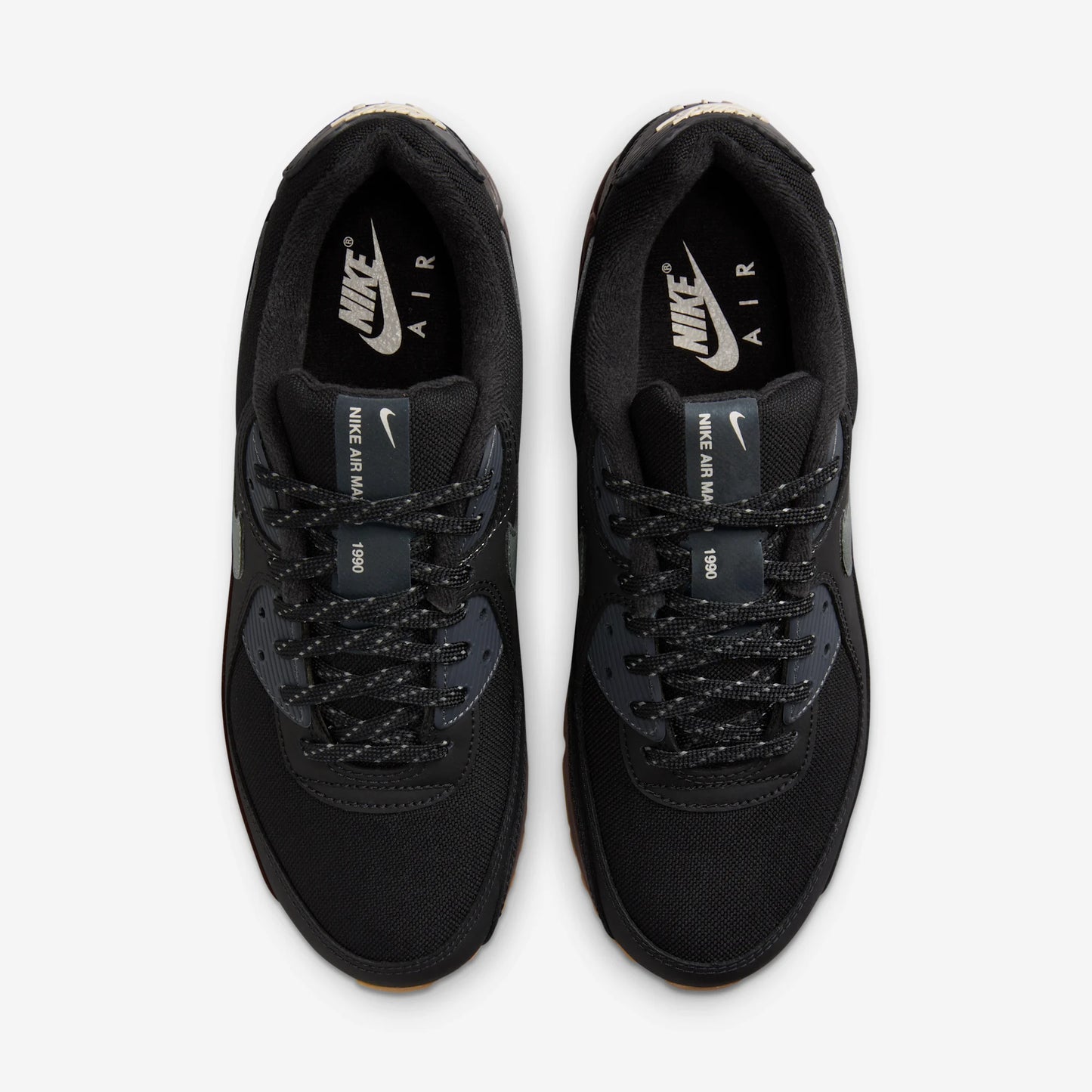 Nike Air Max 90 Black Smoke Grey Gum Reflective