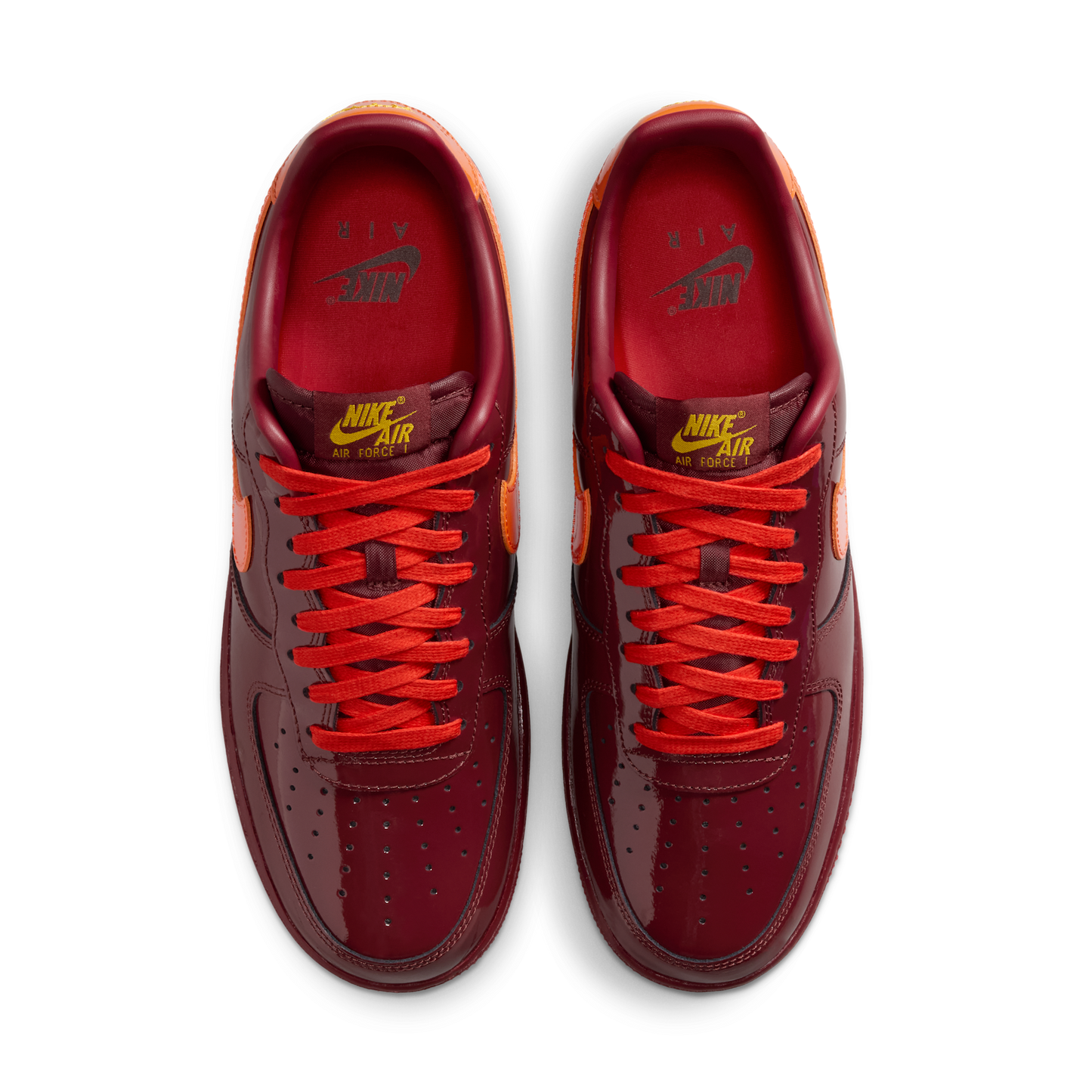 Nike Air Force 1 Low Patent Leather Dark Team Red Safety Orange