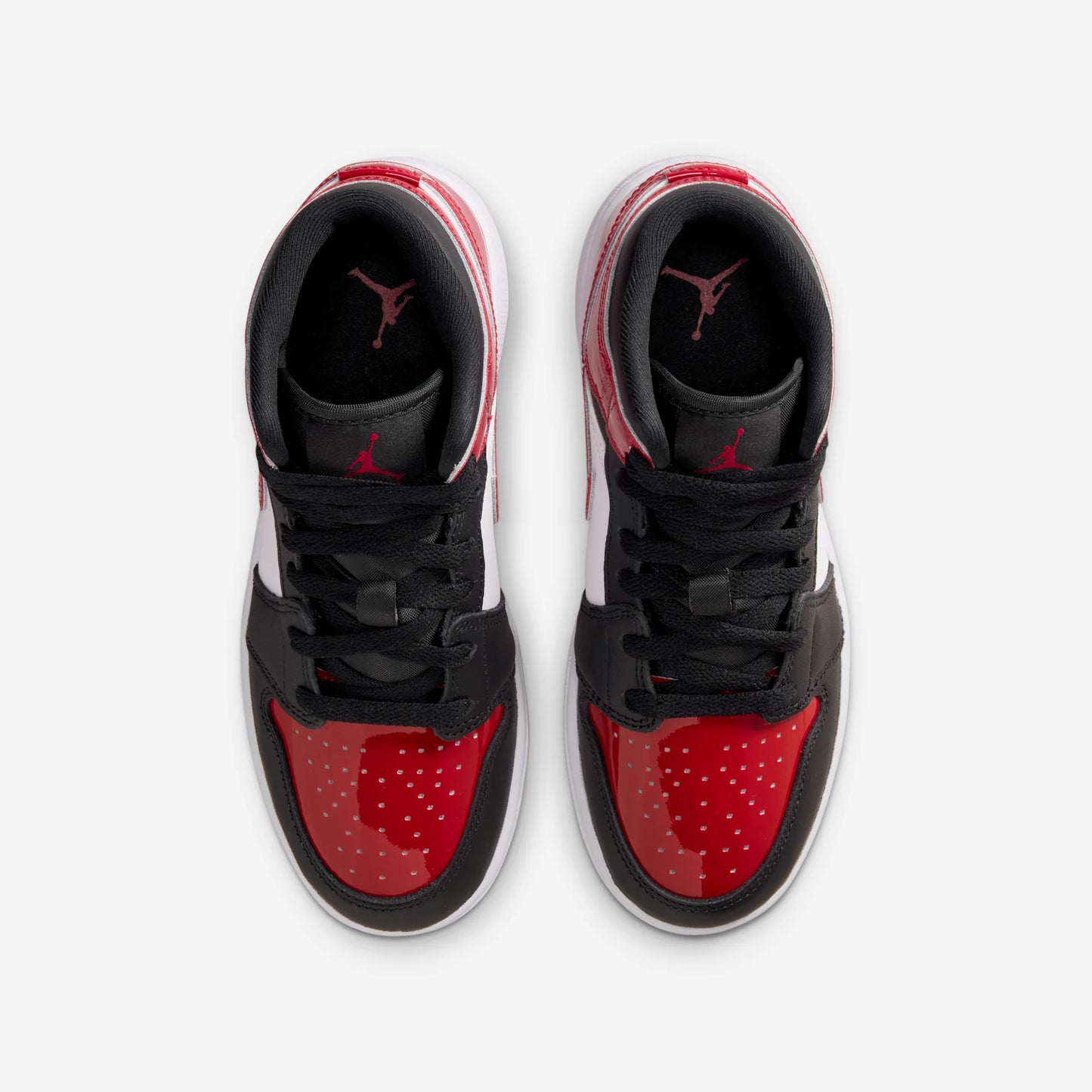 Jordan 1 Mid Patent Bred Toe (GS)